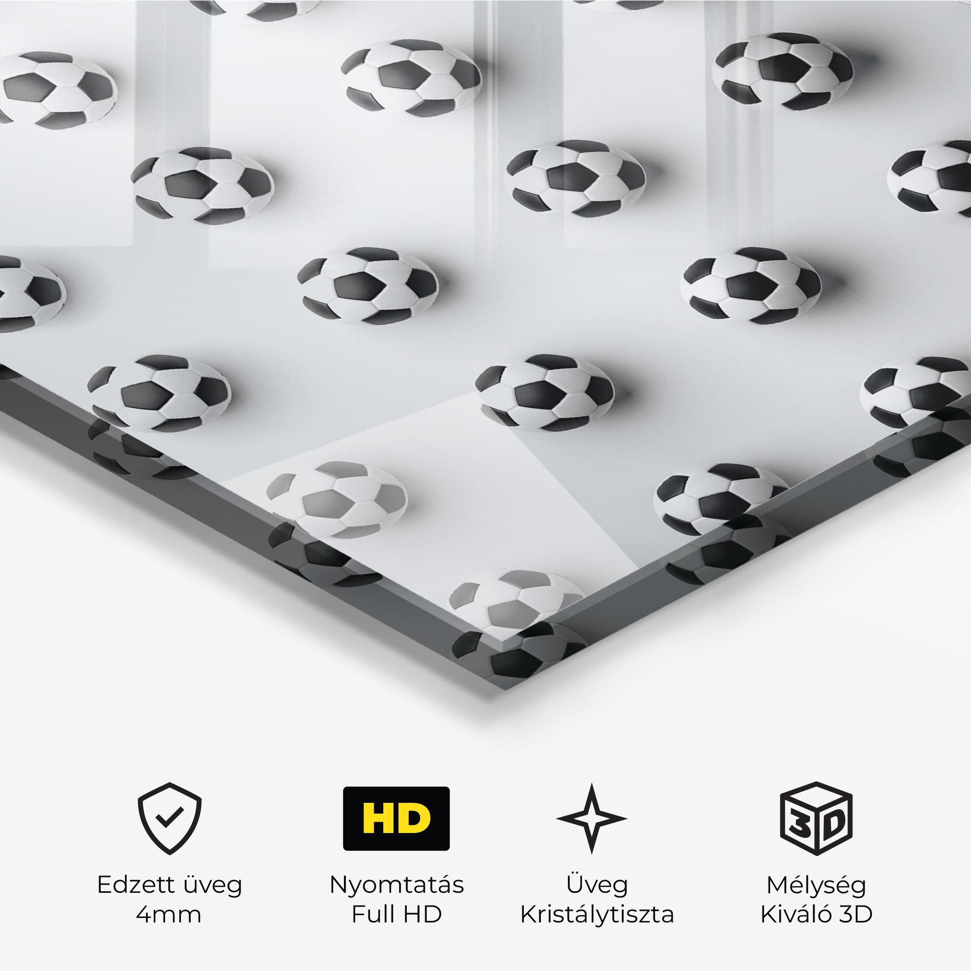 Üvegkép Football Pattern mockup 3
