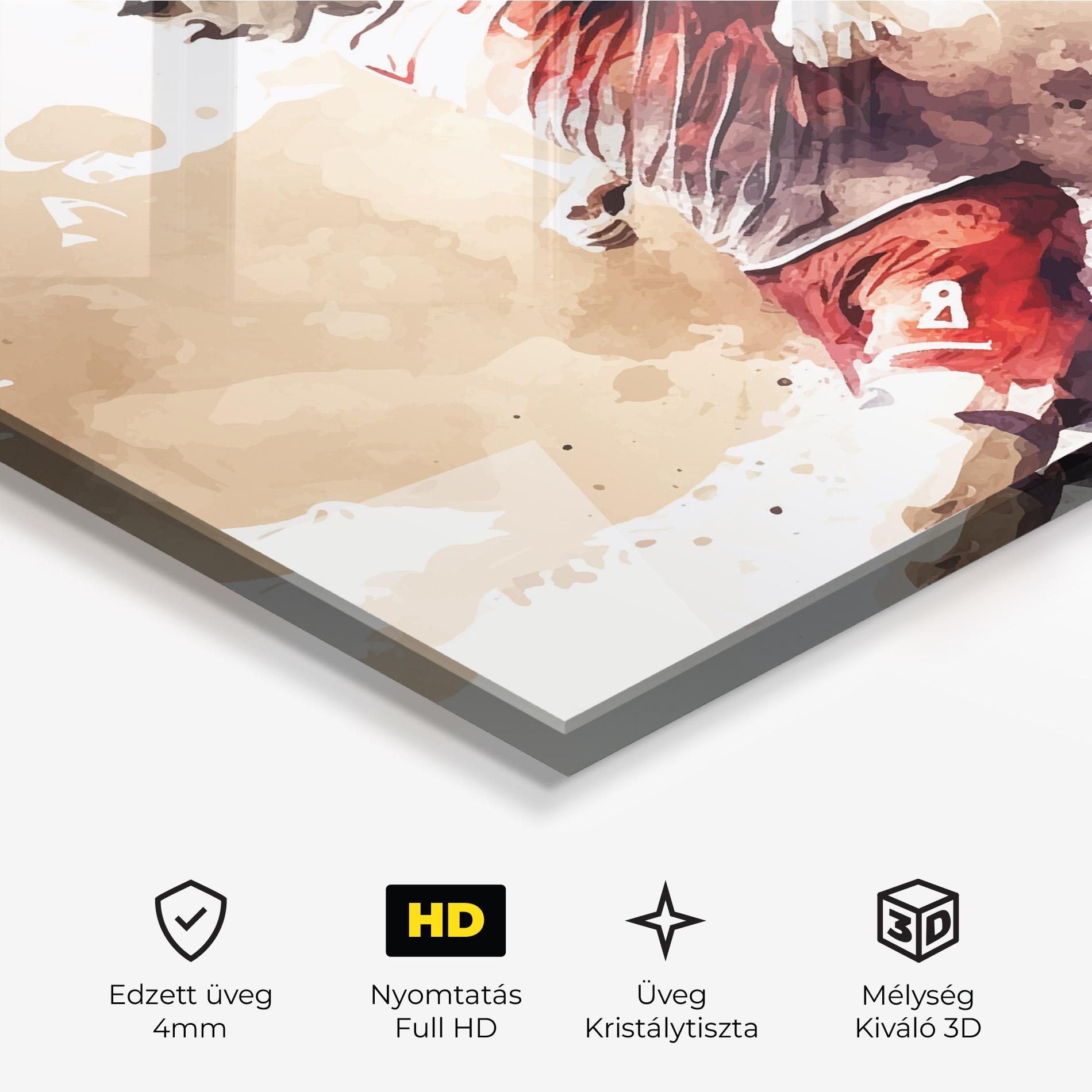 Üvegkép Football Red Cream mockup 3