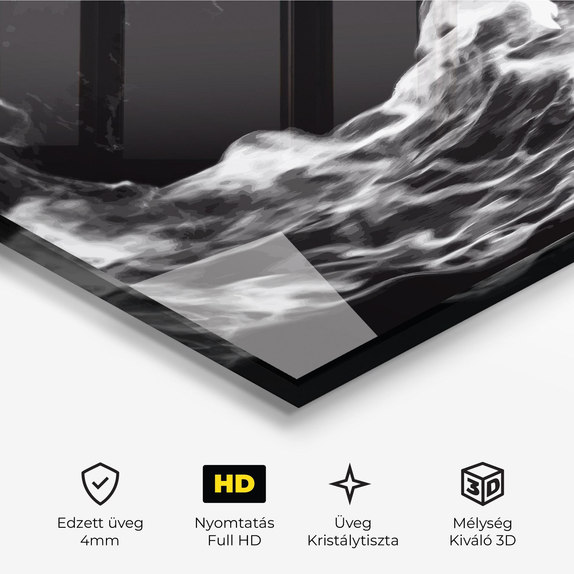 Üvegkép Football White Smoke mockup 3