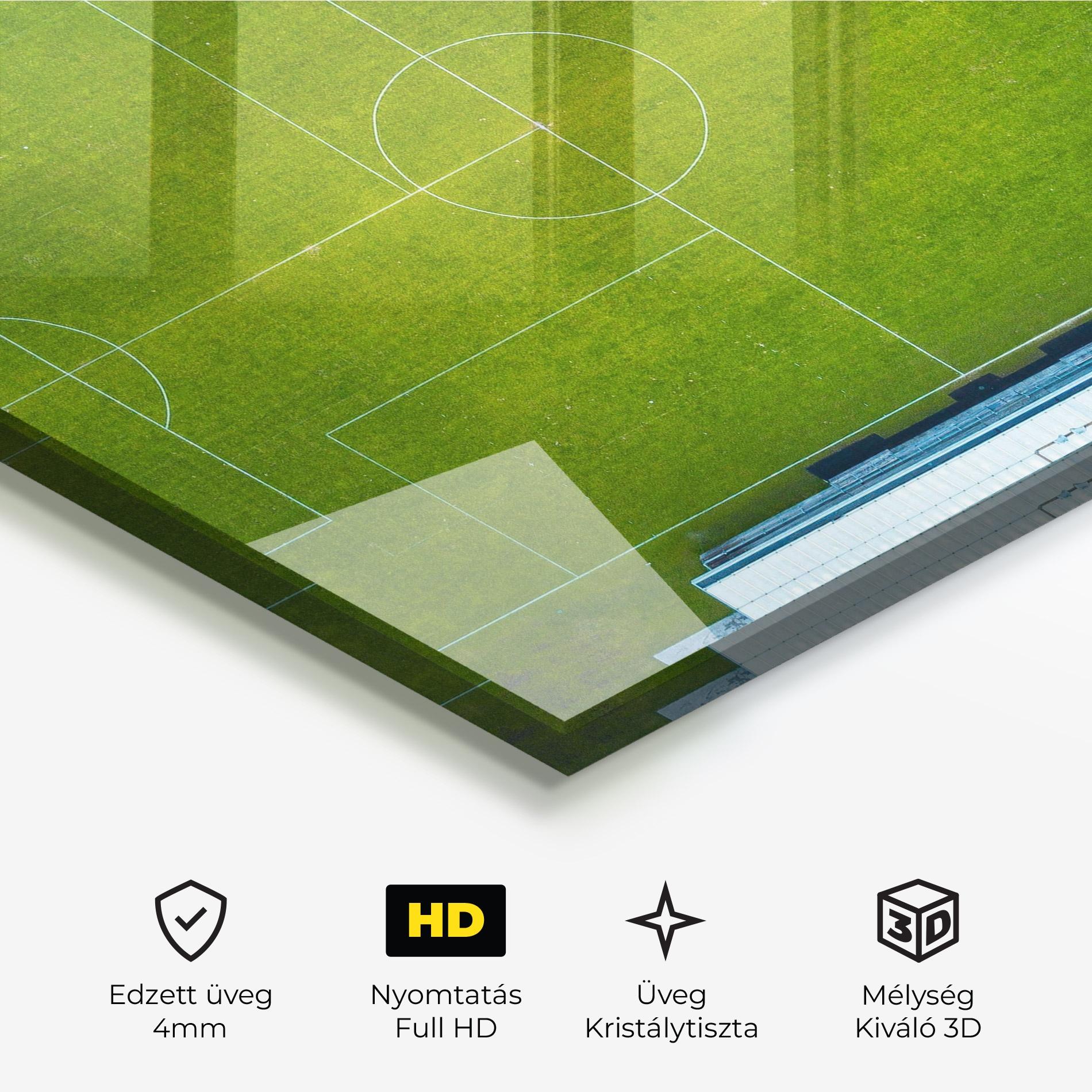 Üvegkép Green Football Field mockup 3