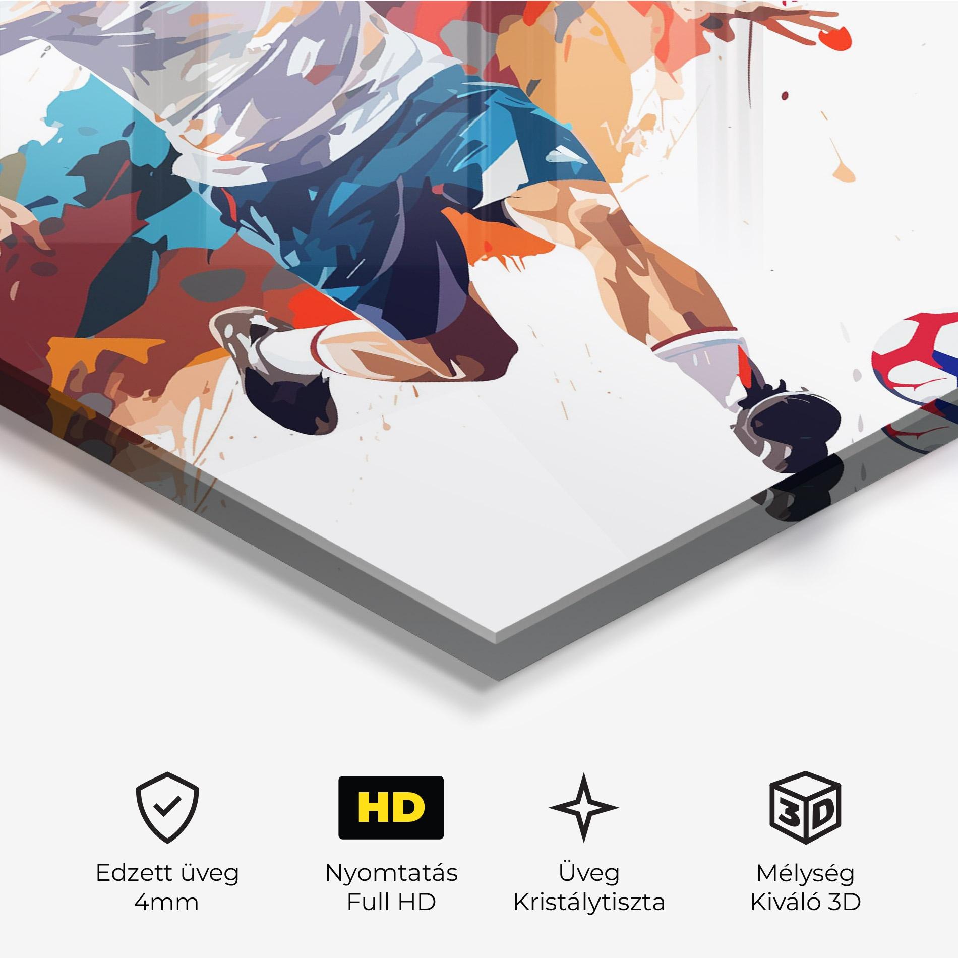 Üvegkép Grey Blue Football mockup 3