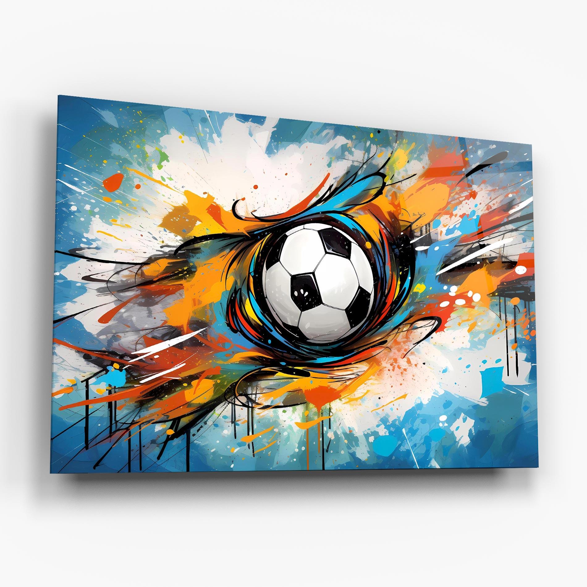 Üvegkép Football Flight Graffiti mockup 6