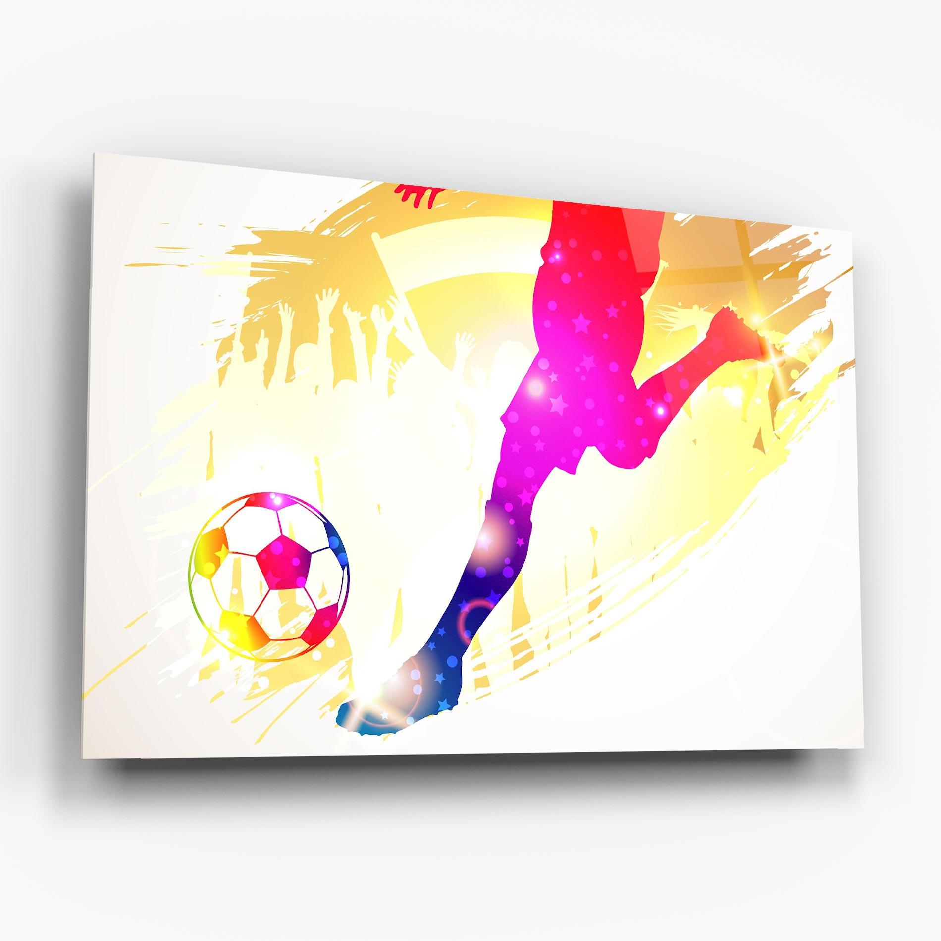 Üvegkép Football Gold Art mockup 6