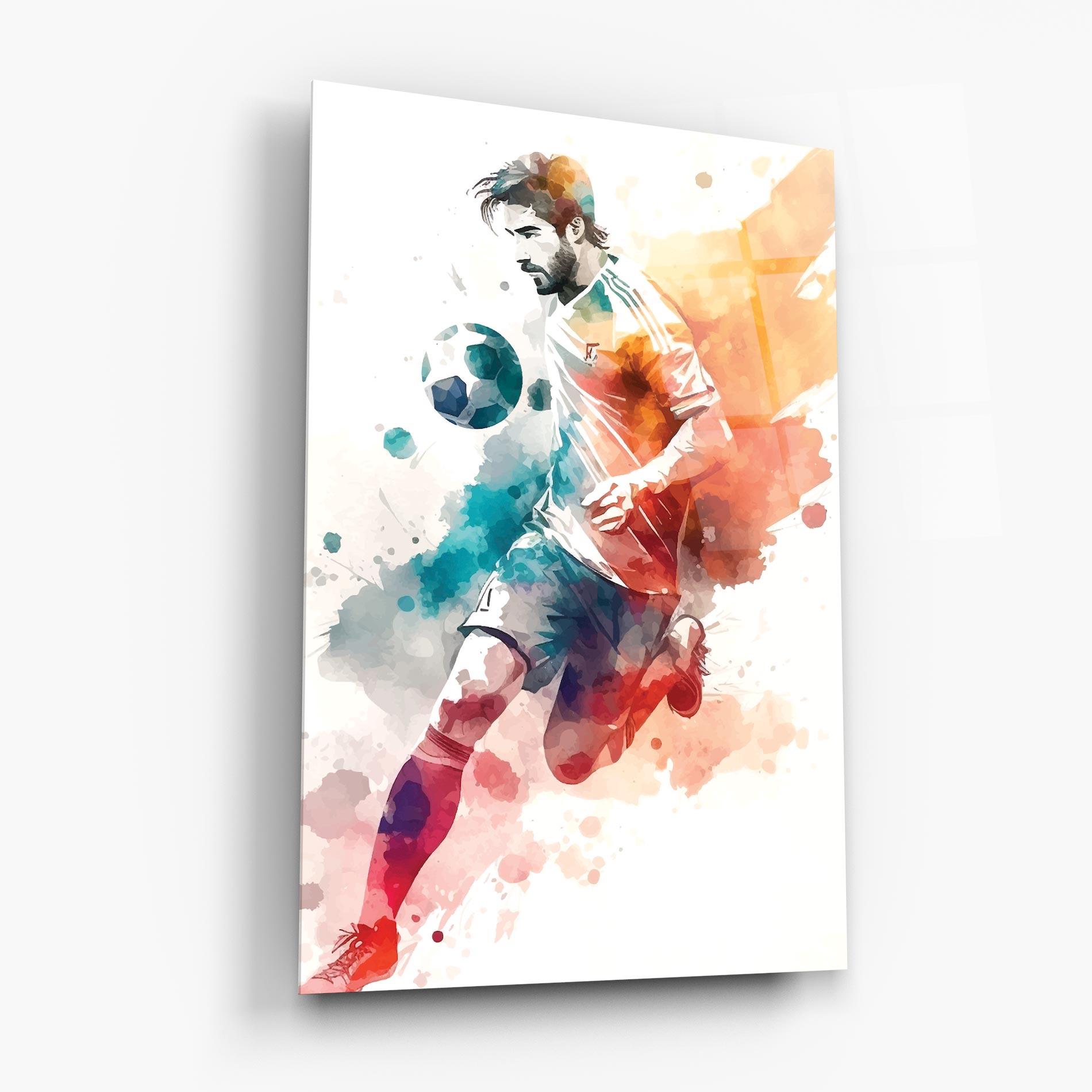 Üvegkép Football Watercolor mockup 6
