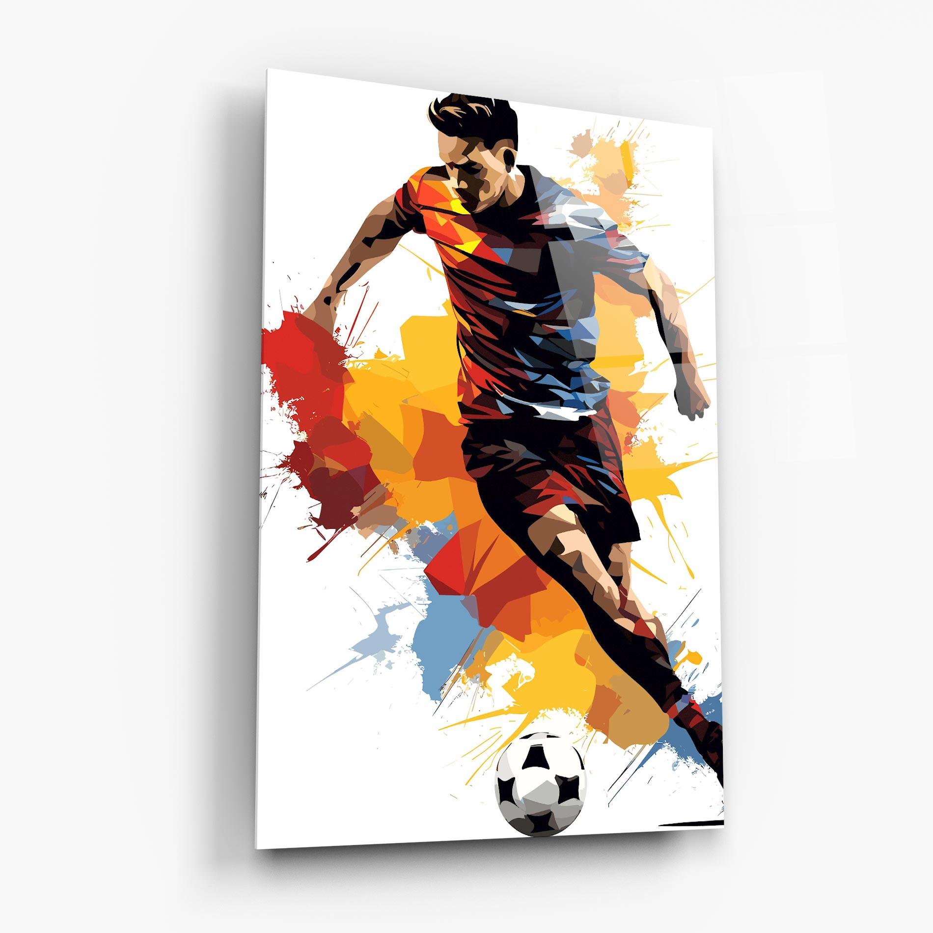 Üvegkép Yellow Paint Football mockup 6