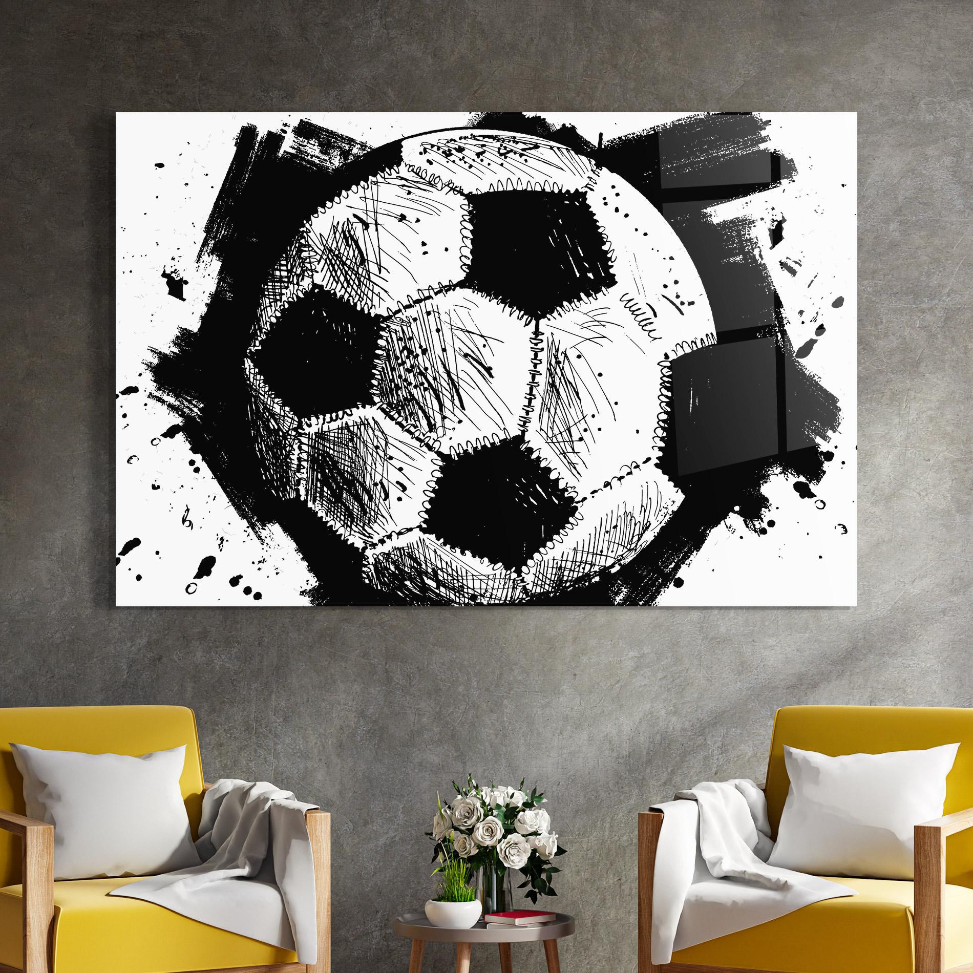 Üvegkép Black Line Football mockup 4