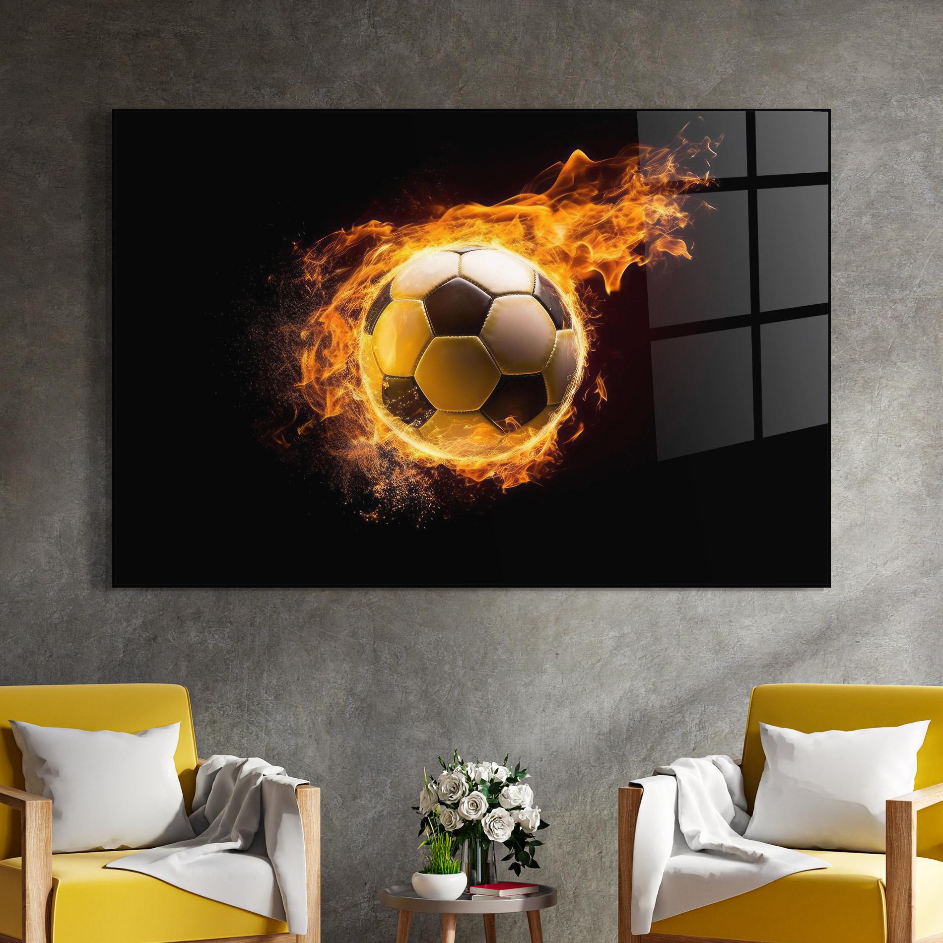 Üvegkép Fire Football mockup 4