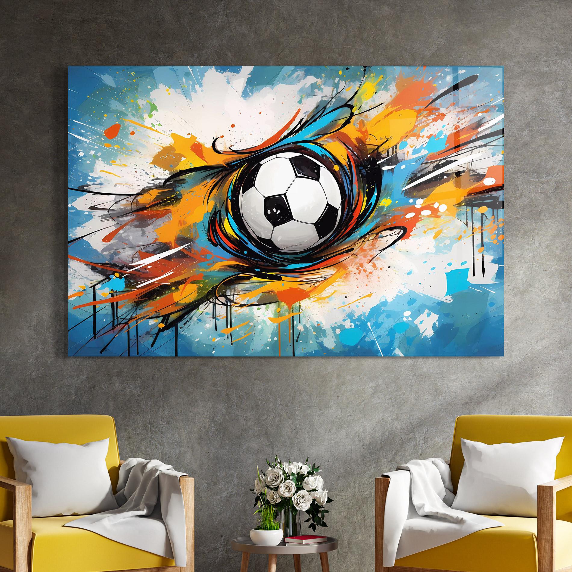 Üvegkép Football Flight Graffiti mockup 4