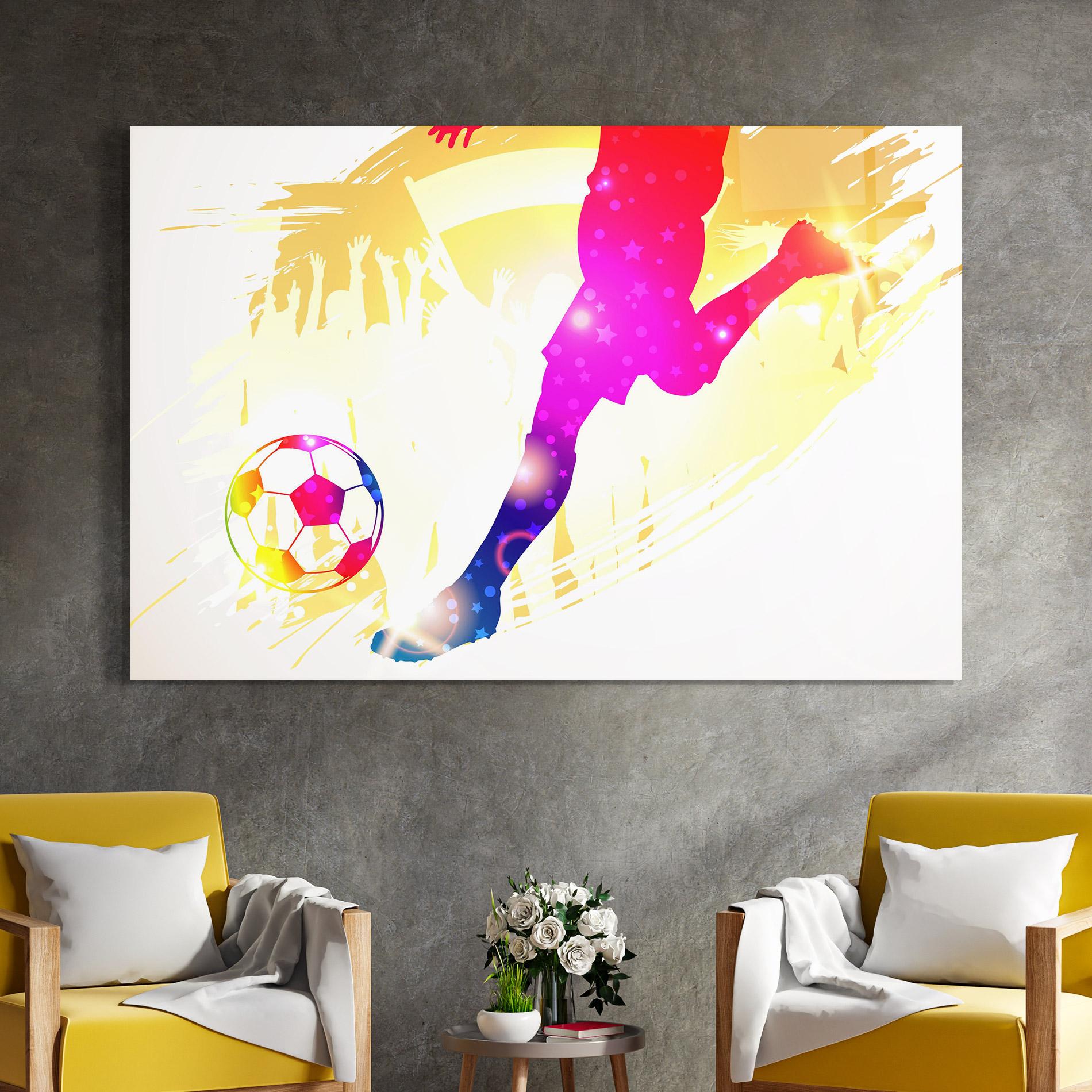 Üvegkép Football Gold Art mockup 4