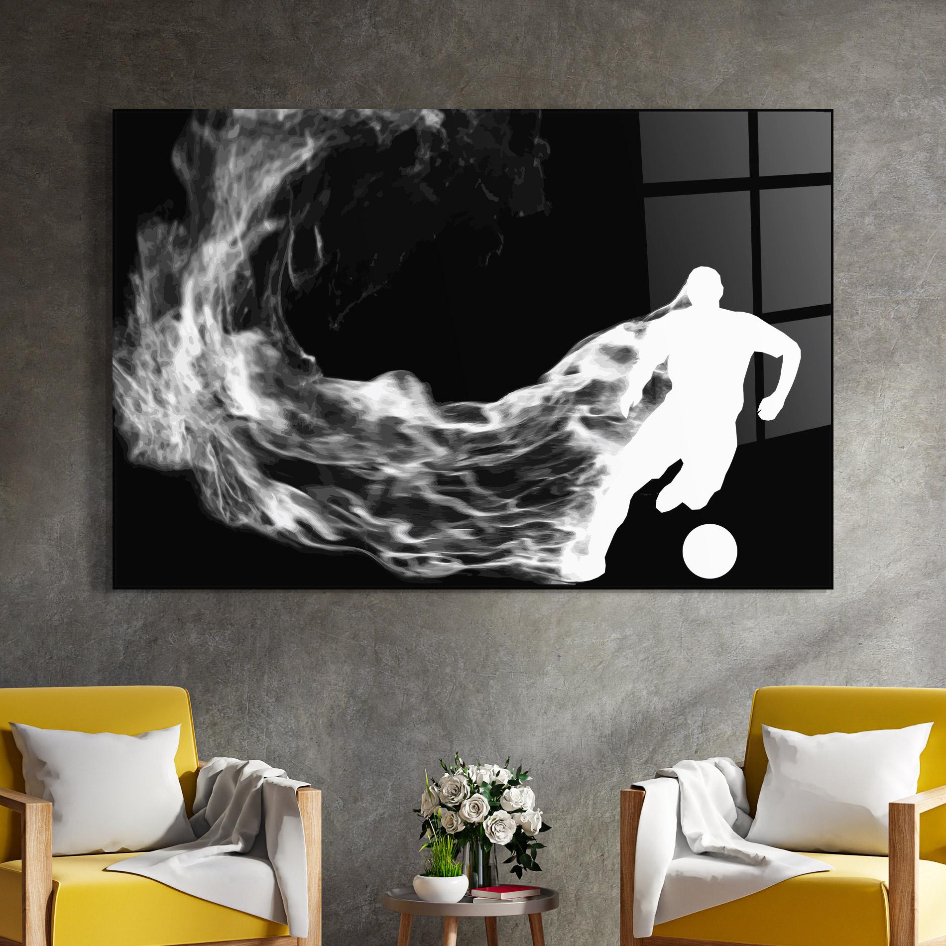 Üvegkép Football White Smoke mockup 4