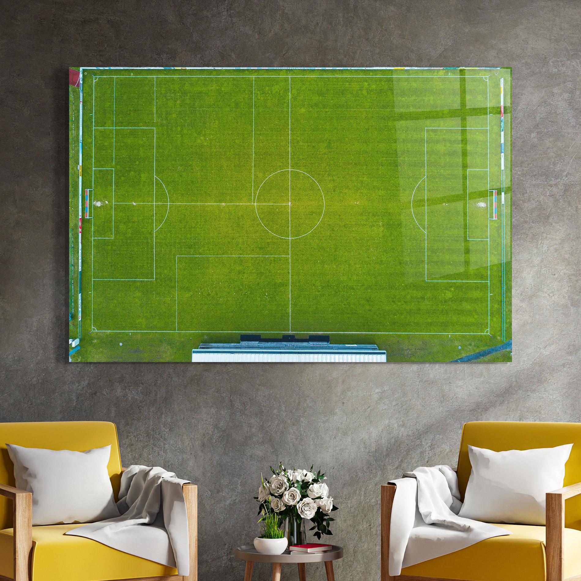 Üvegkép Green Football Field mockup 4