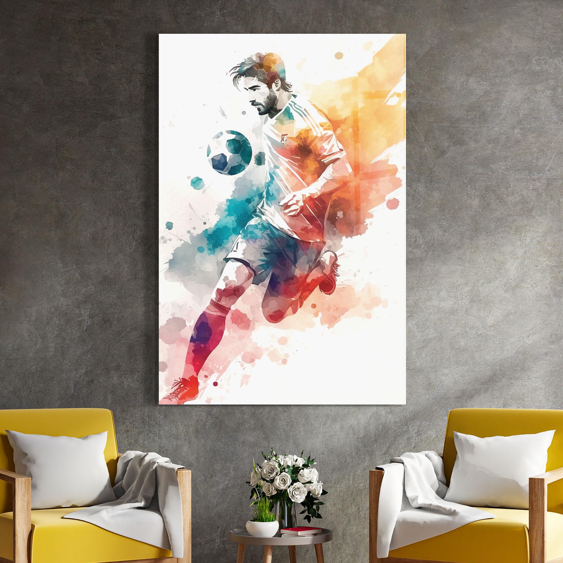 Üvegkép Football Watercolor mockup 4