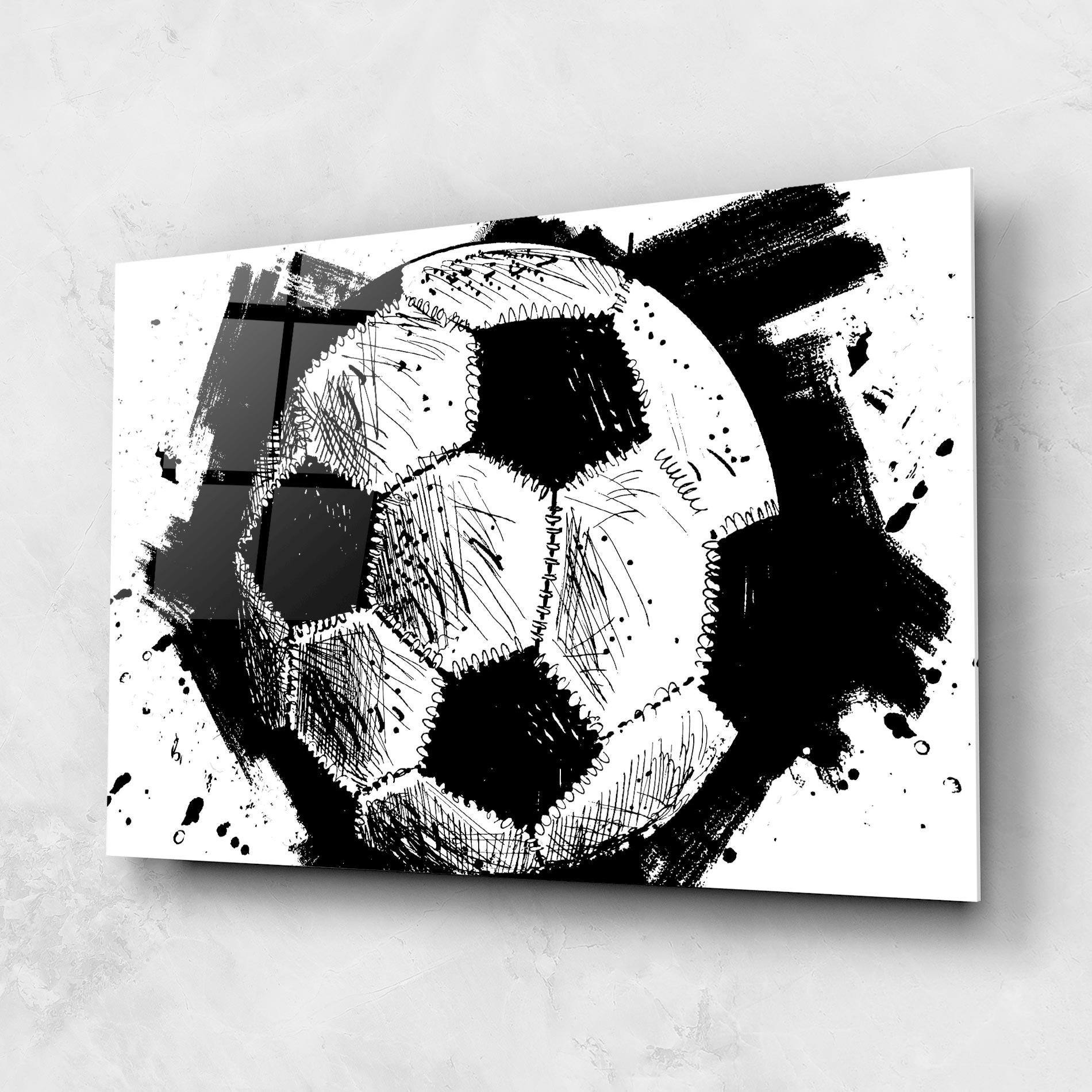 Üvegkép Black Line Football mockup 1
