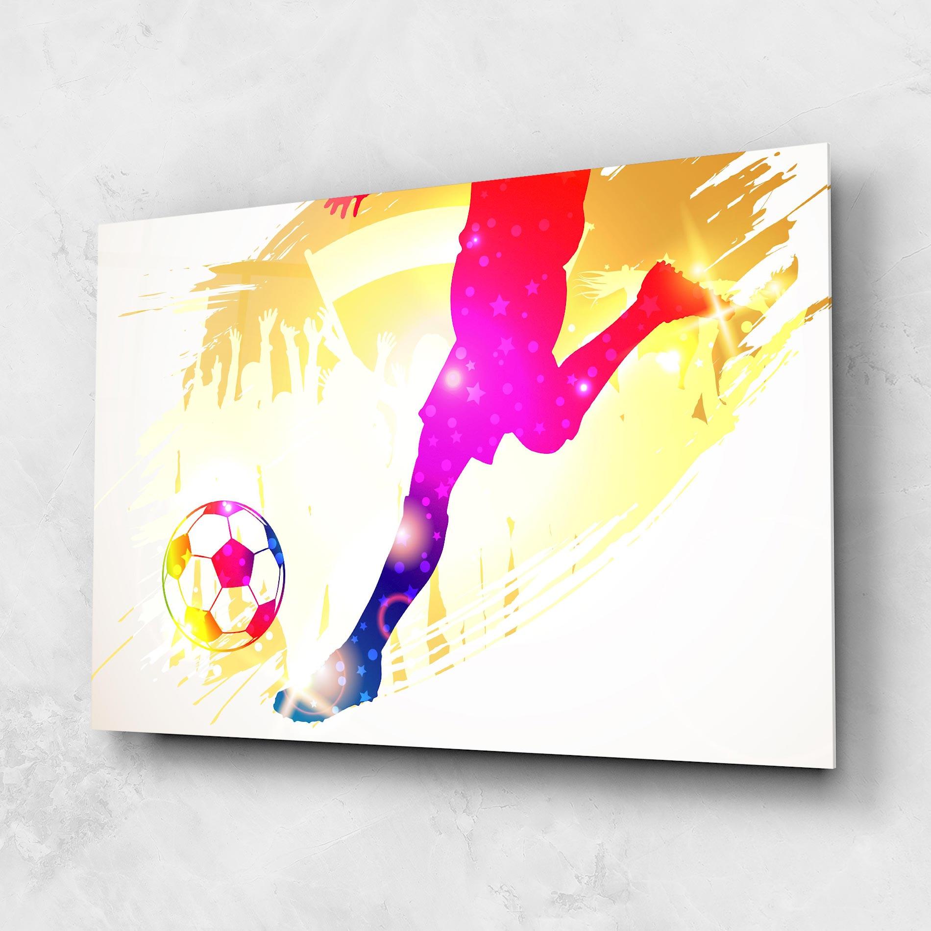 Üvegkép Football Gold Art mockup 1