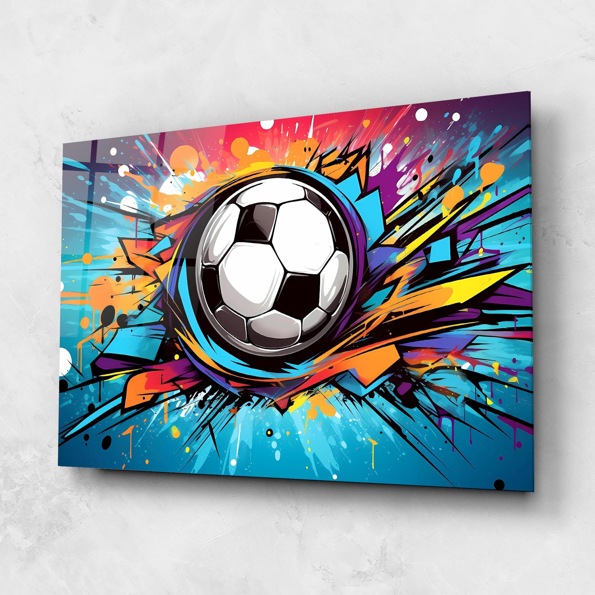 Üvegkép Graffiti Football Flight mockup 1