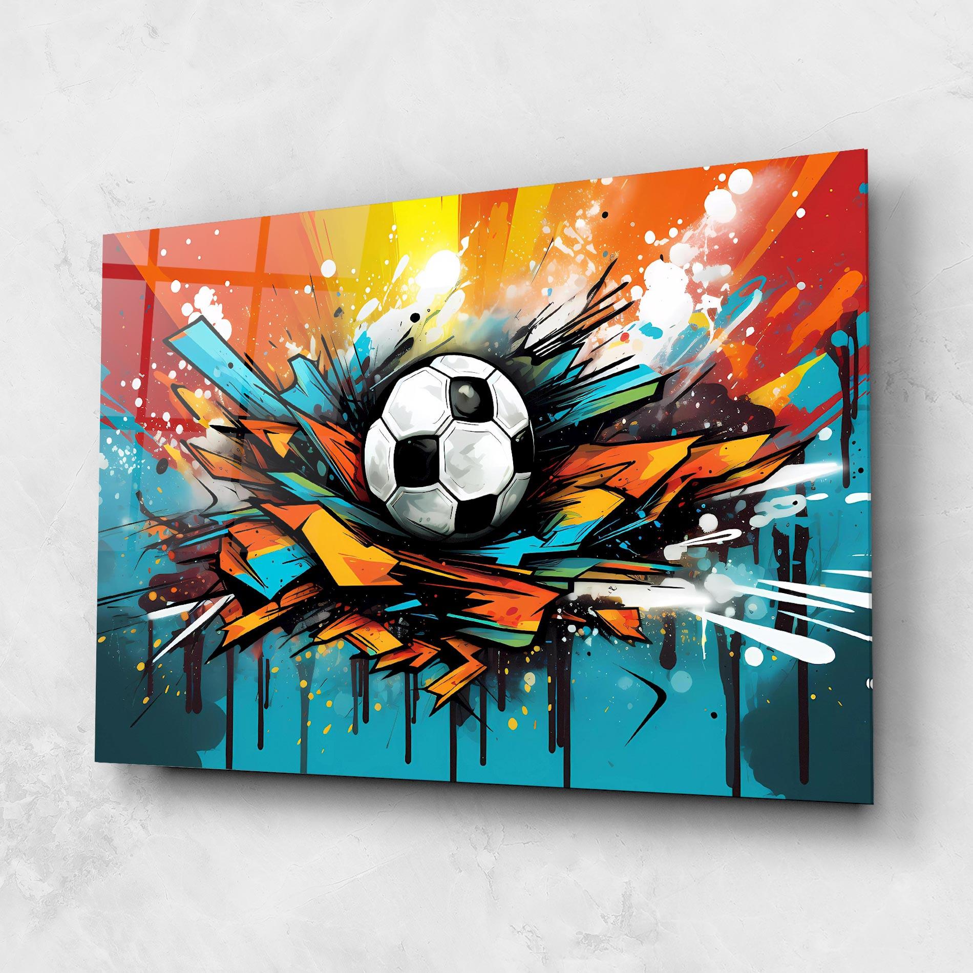 Üvegkép Graffiti Style Football mockup 1