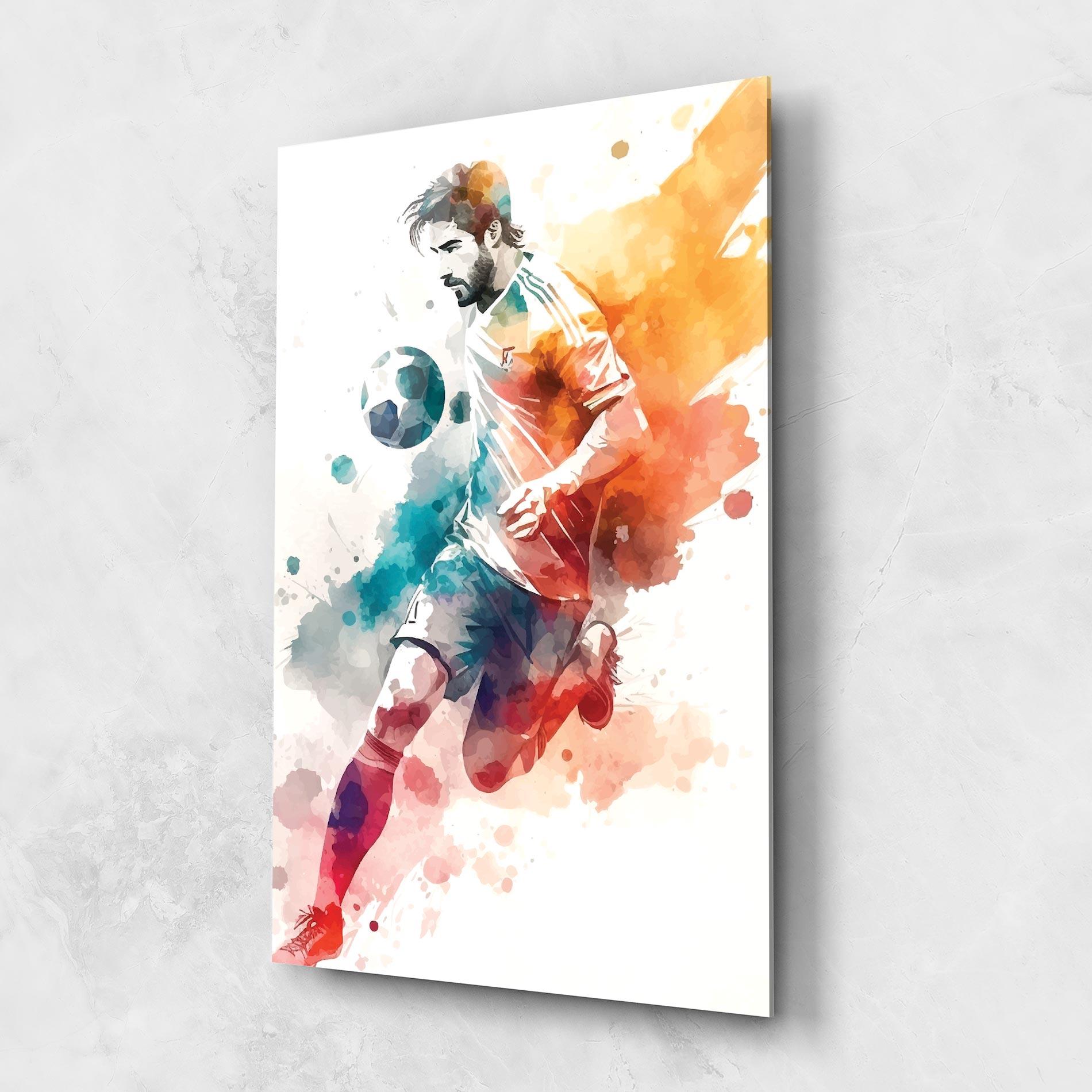 Üvegkép Football Watercolor mockup 1