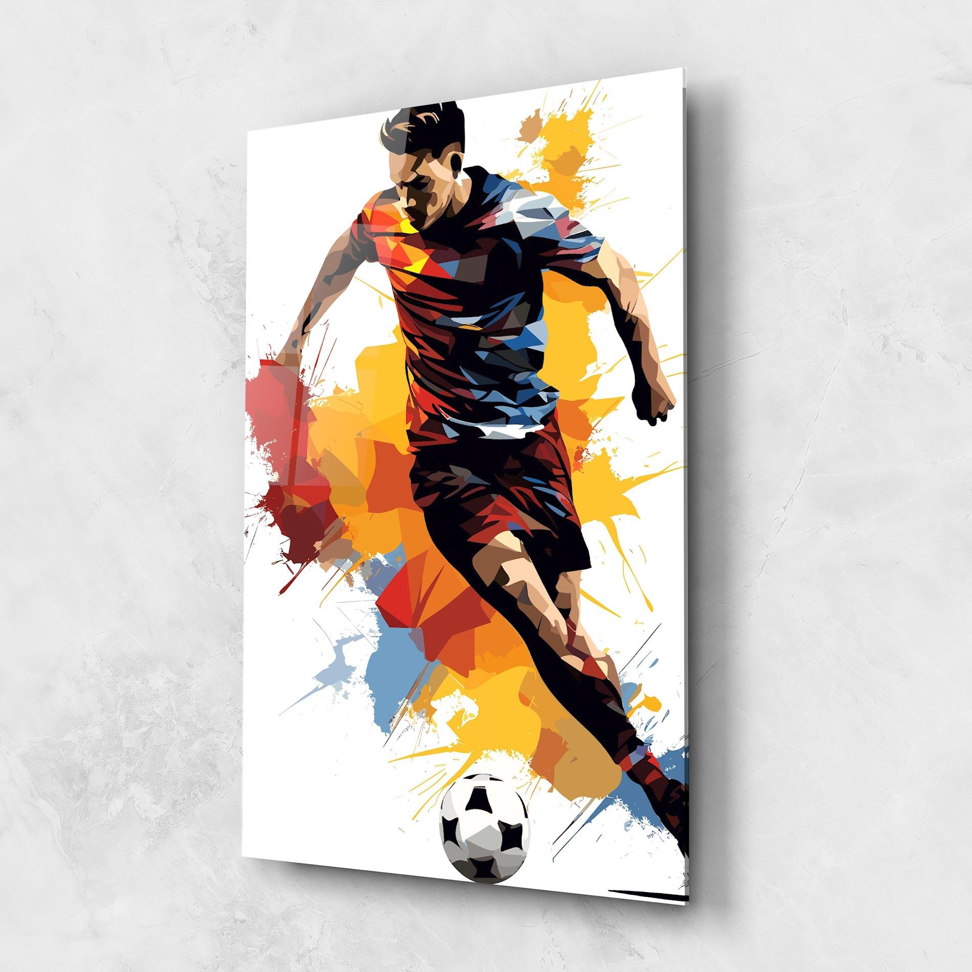 Üvegkép Yellow Paint Football mockup 1