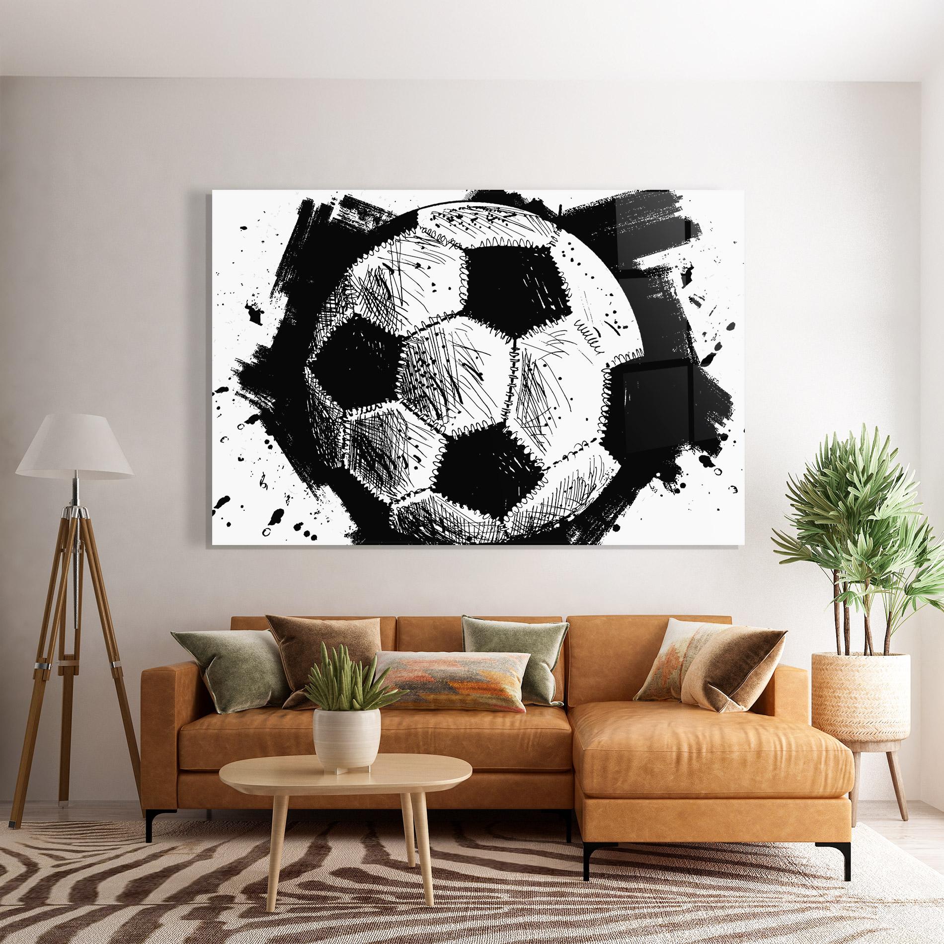 Üvegkép Black Line Football mockup 7