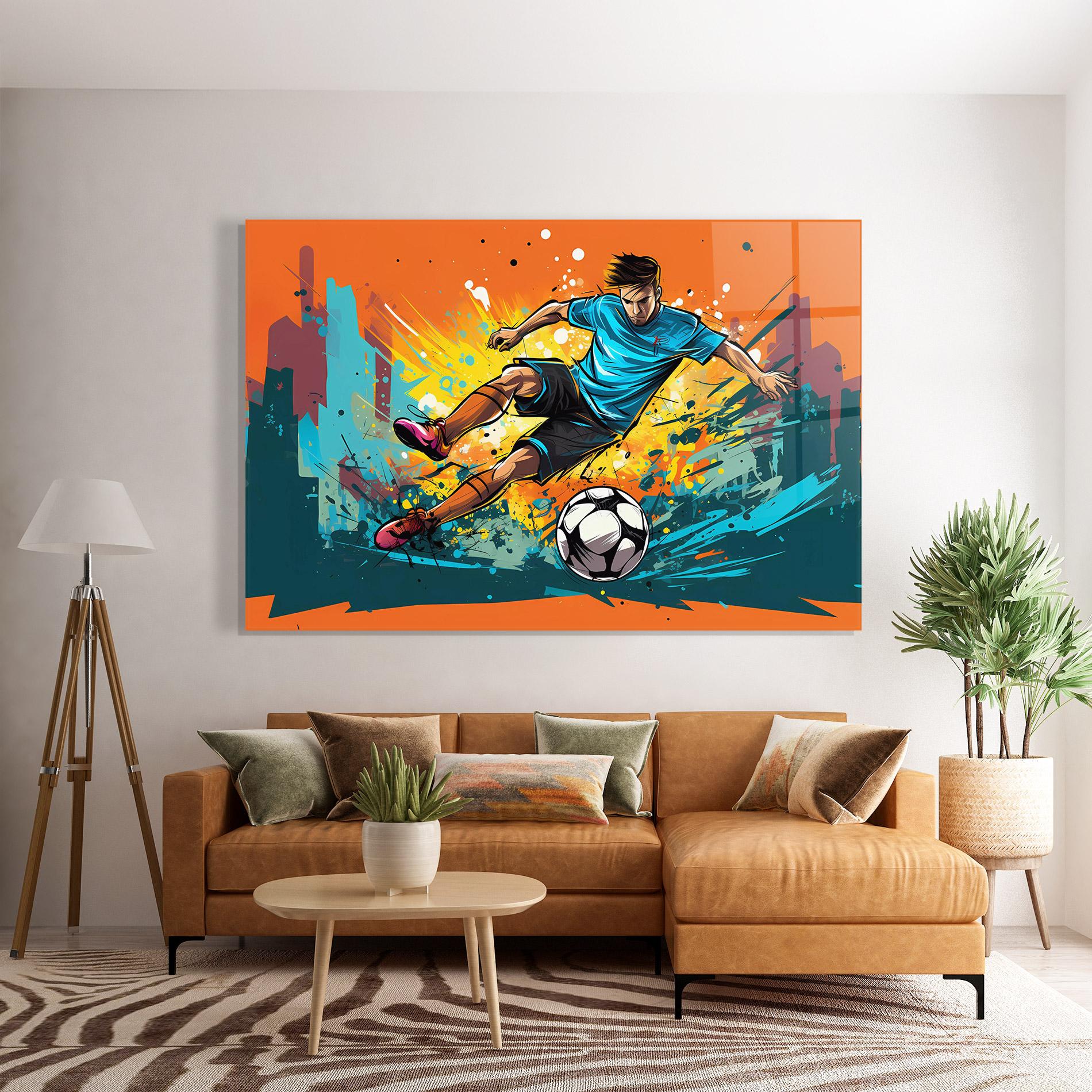 Üvegkép Blue Tshirt Football mockup 7