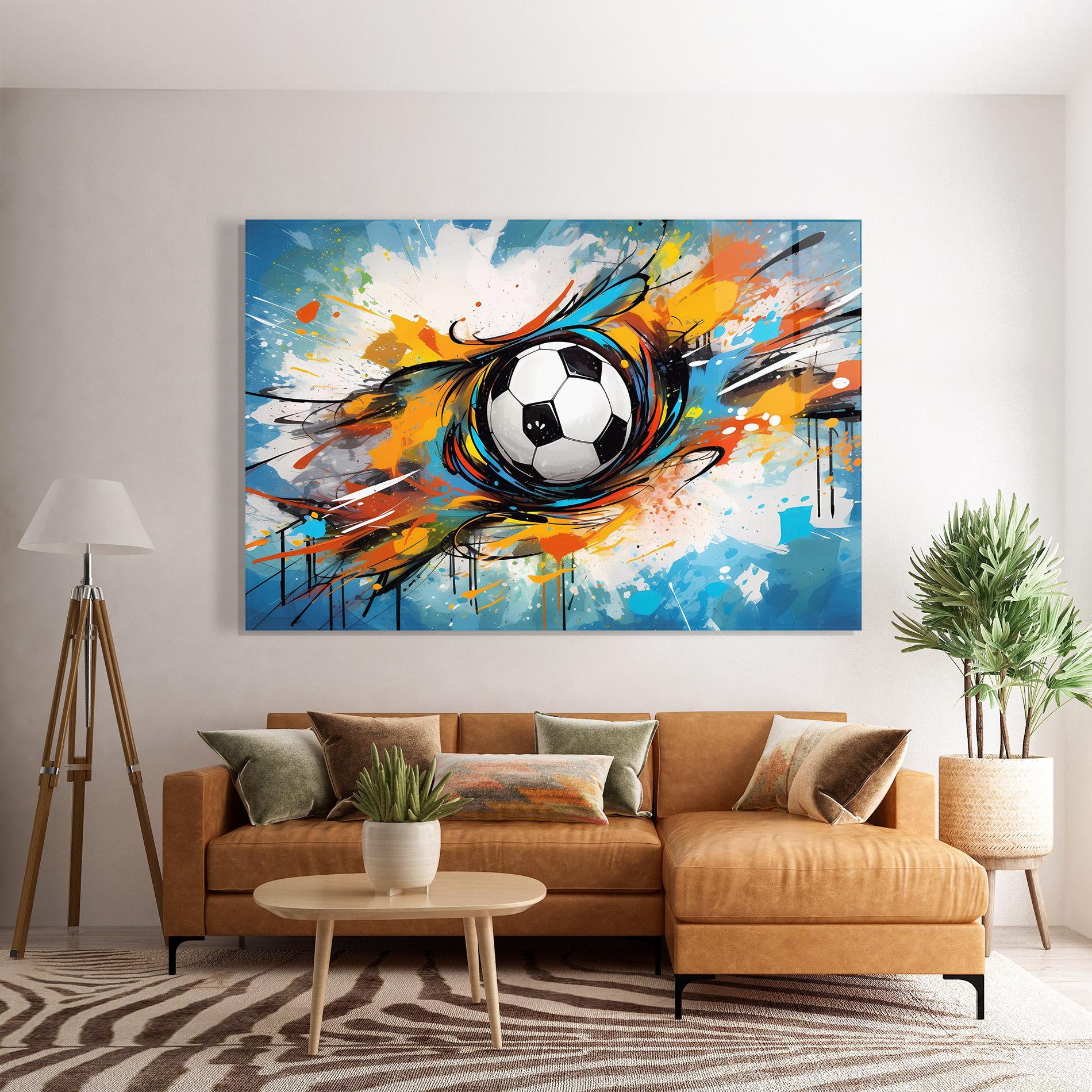 Üvegkép Football Flight Graffiti mockup 7
