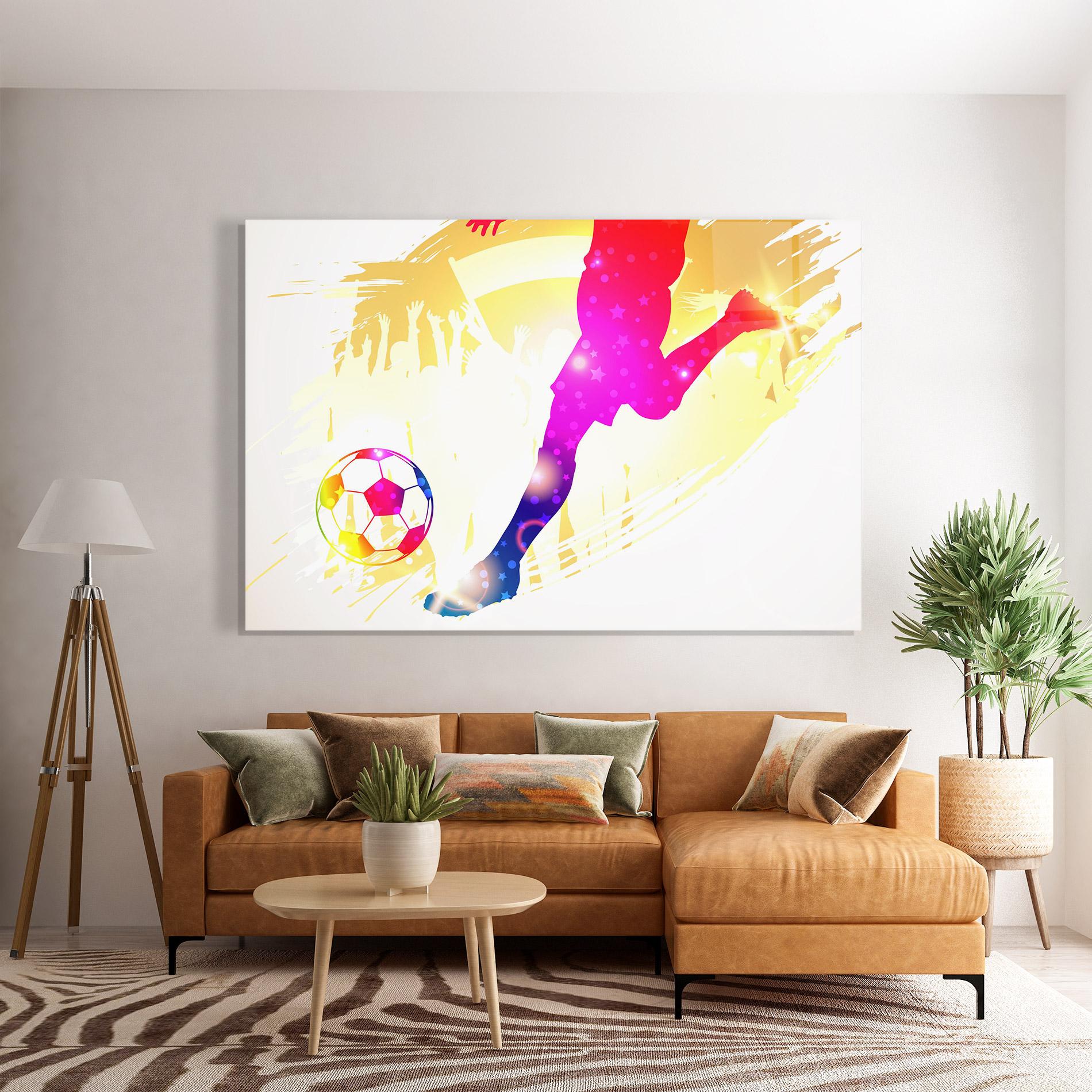 Üvegkép Football Gold Art mockup 7