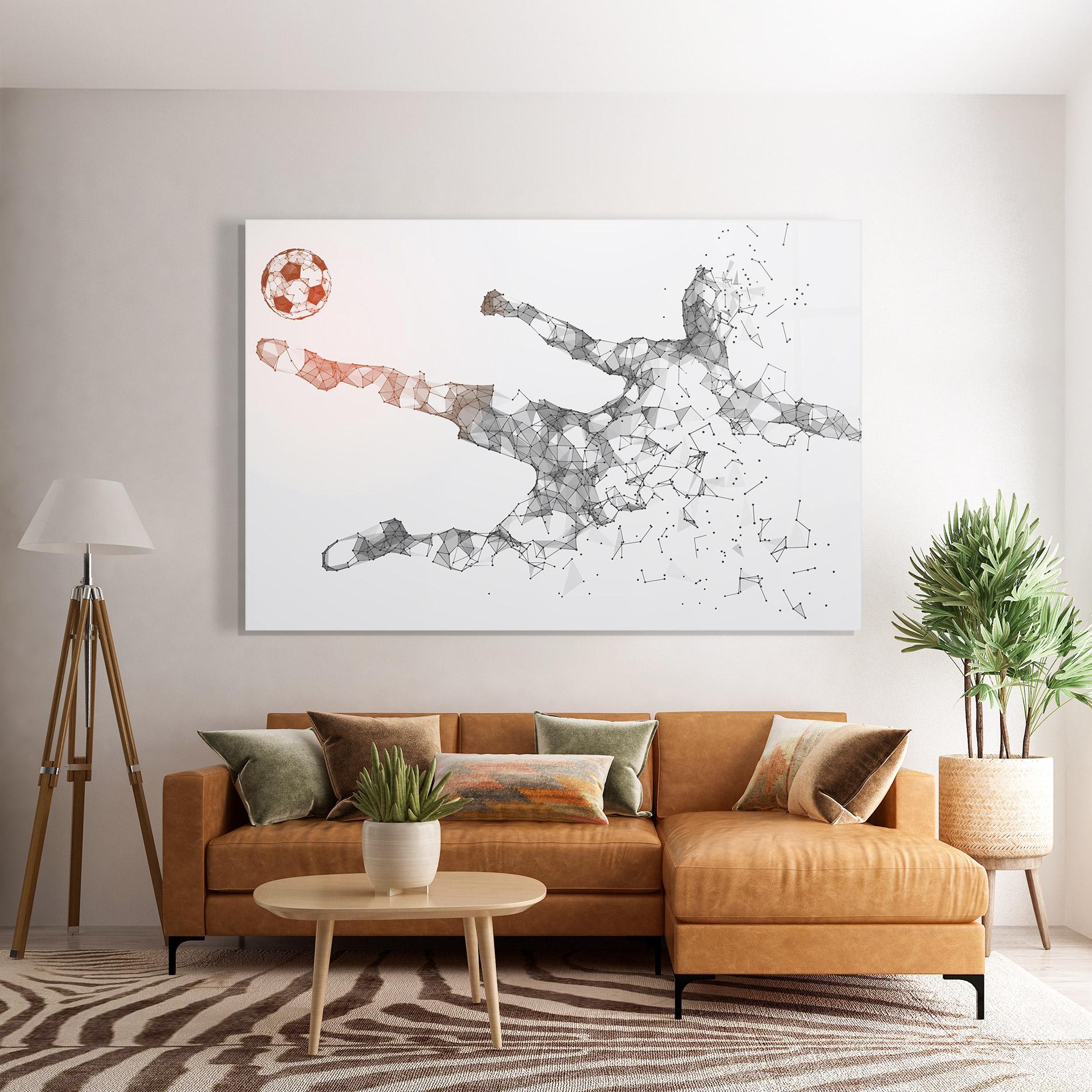 Üvegkép Football Orange Ball mockup 7