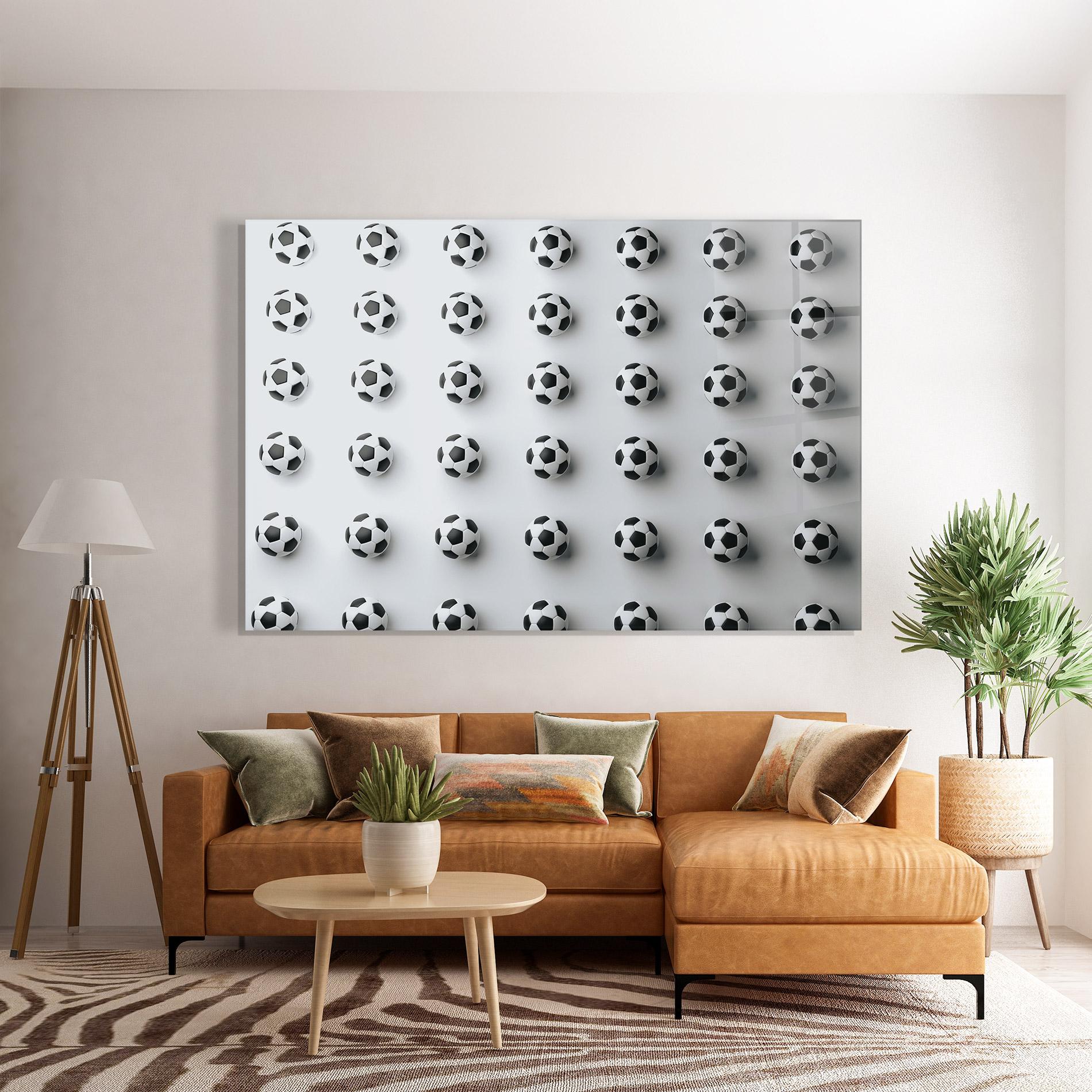 Üvegkép Football Pattern mockup 7