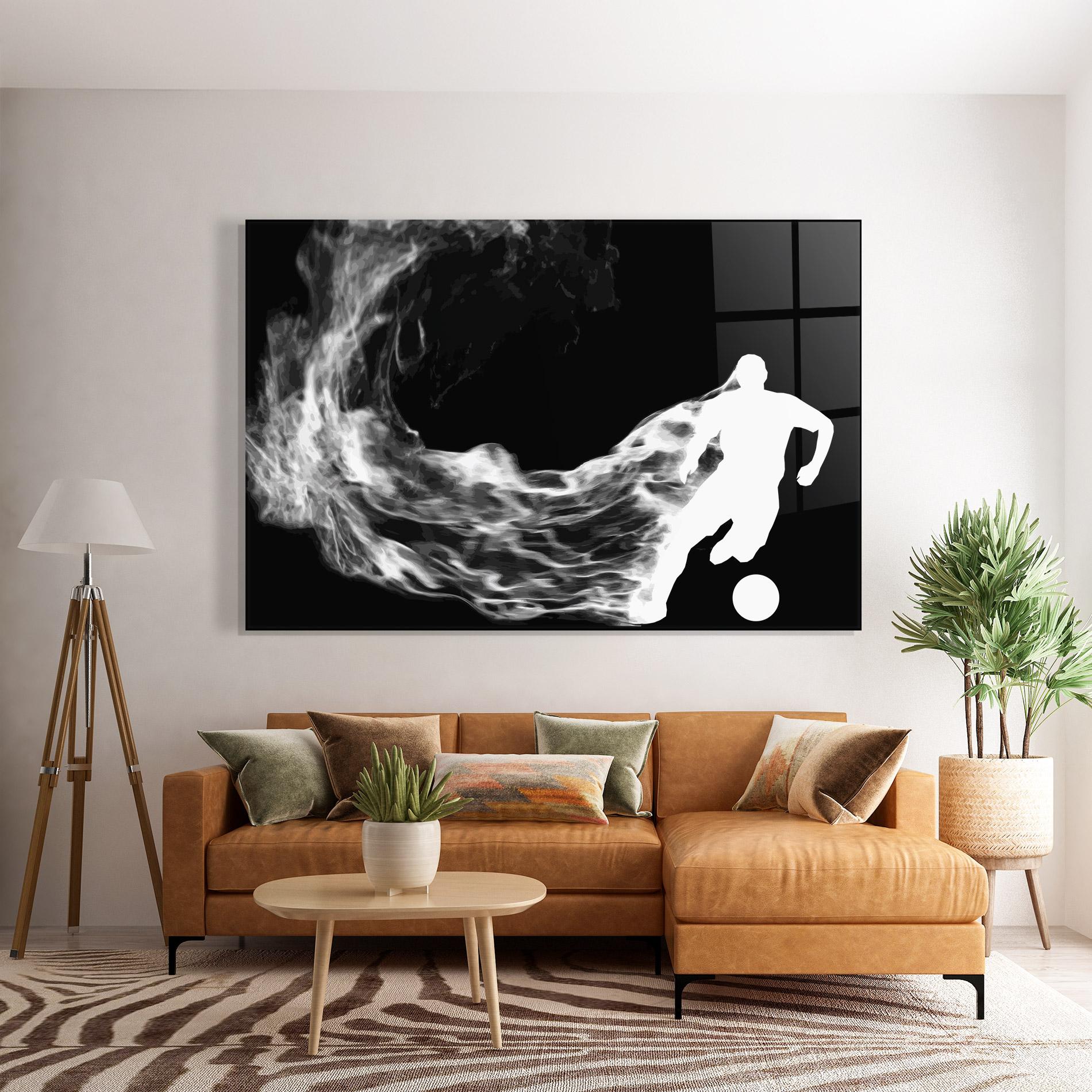 Üvegkép Football White Smoke mockup 7