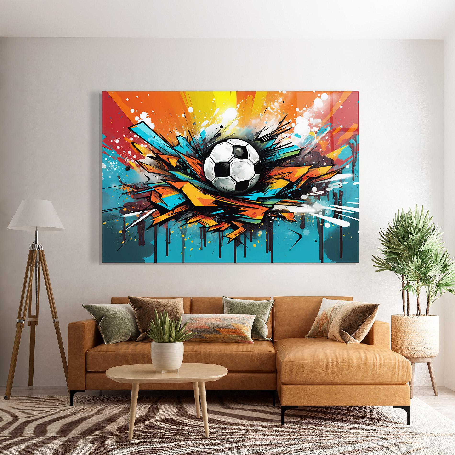 Üvegkép Graffiti Style Football mockup 7