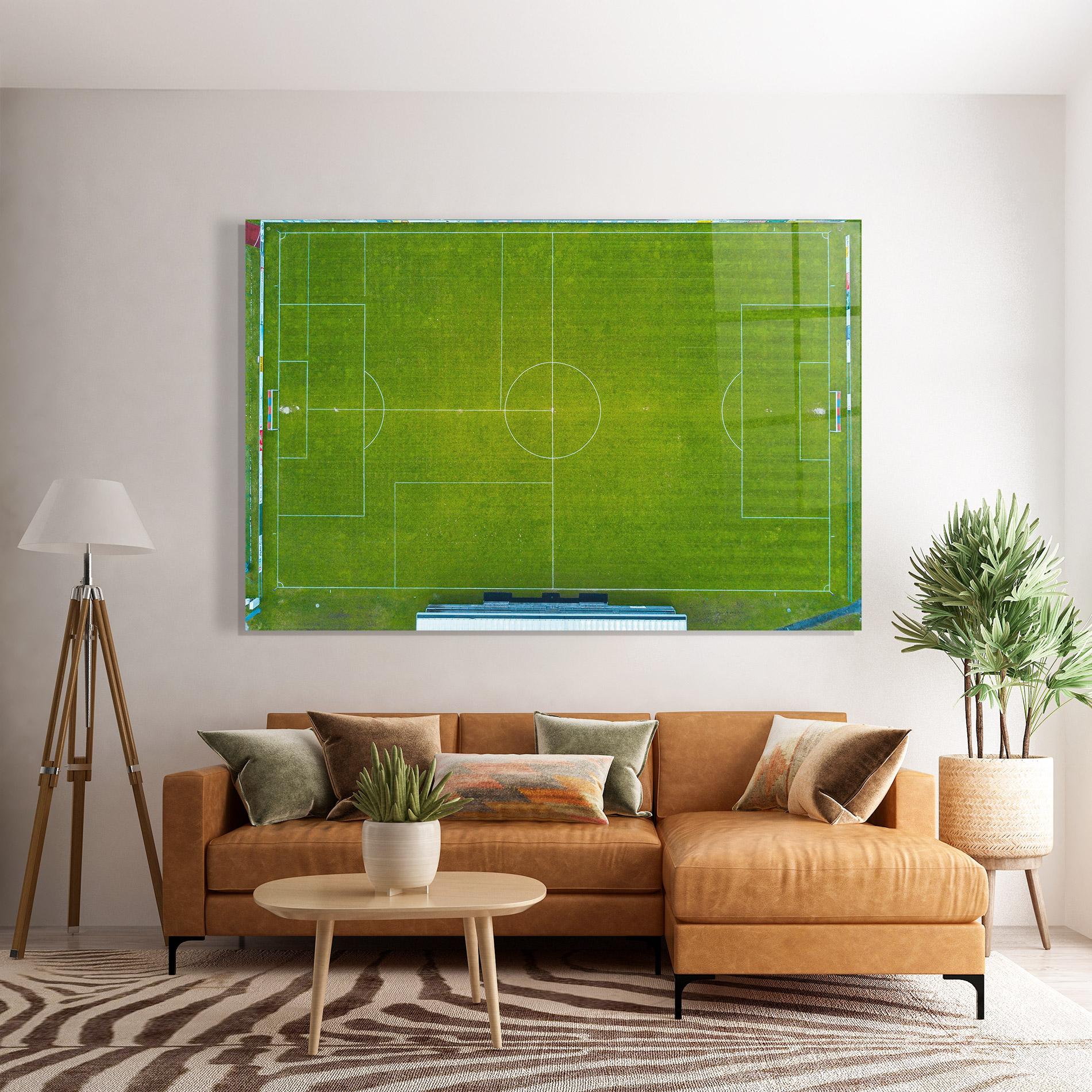 Üvegkép Green Football Field mockup 7