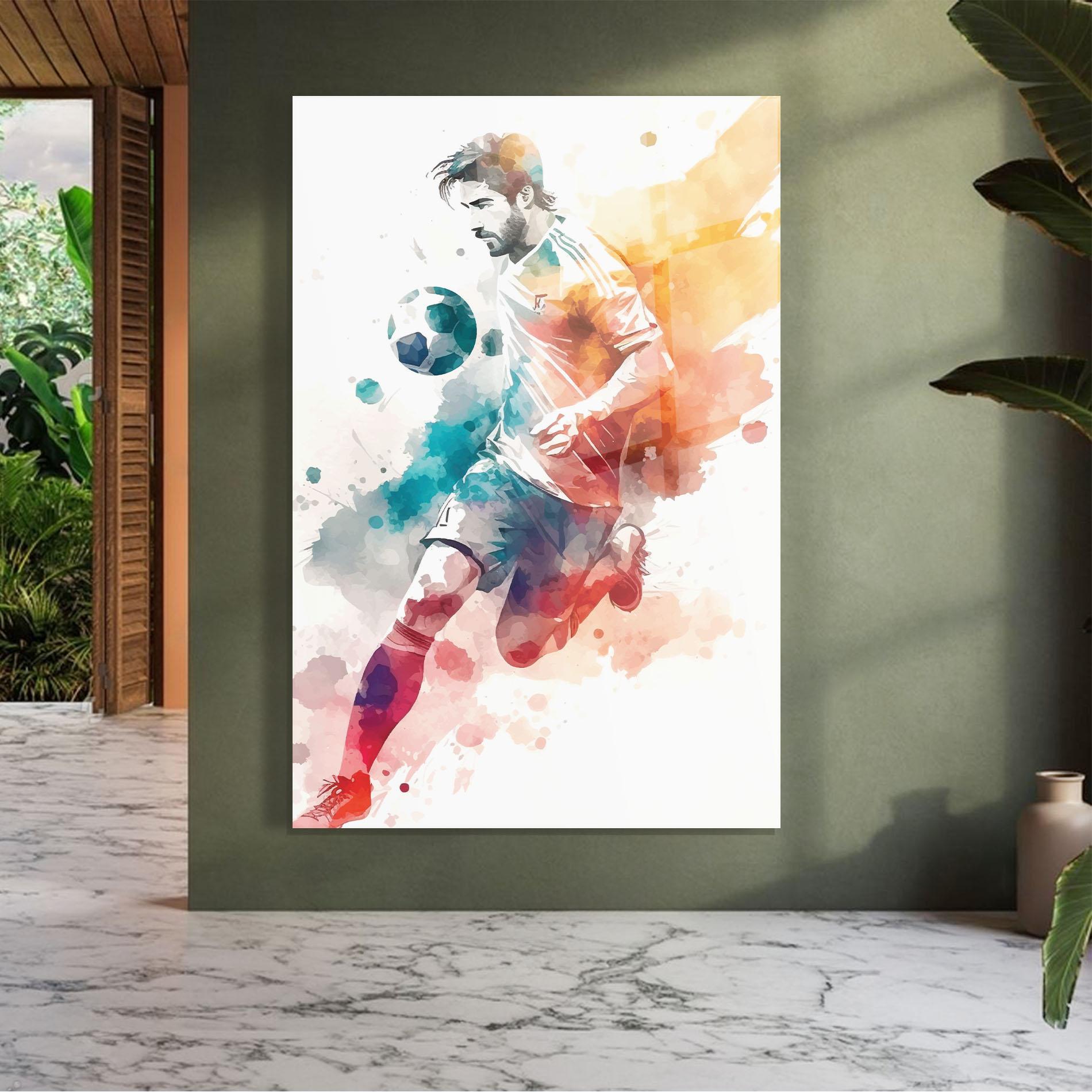 Üvegkép Football Watercolor mockup 7