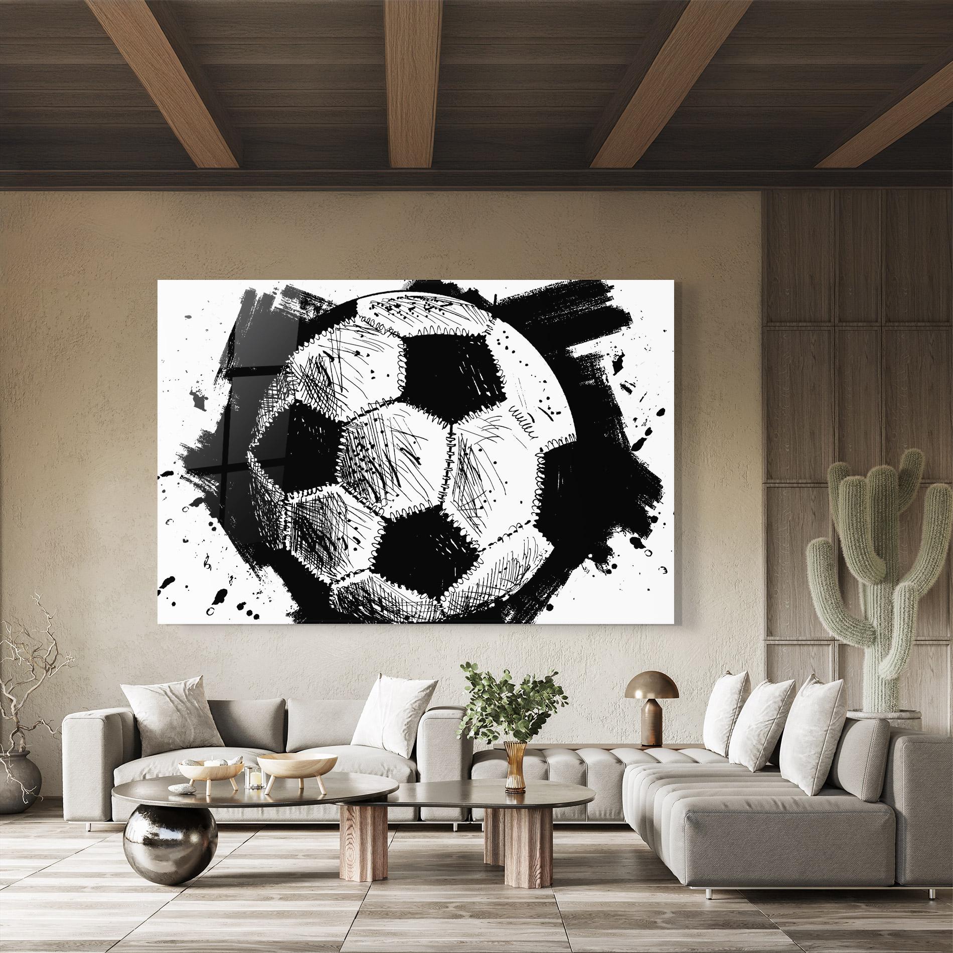 Üvegkép Black Line Football mockup 8