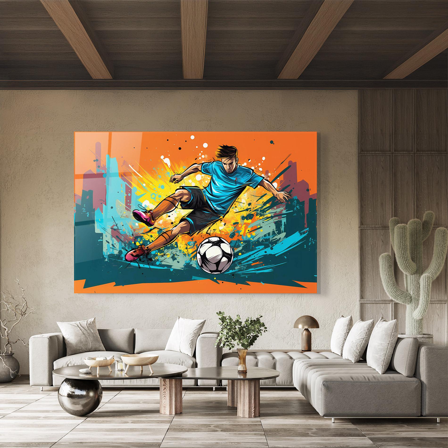 Üvegkép Blue Tshirt Football mockup 8