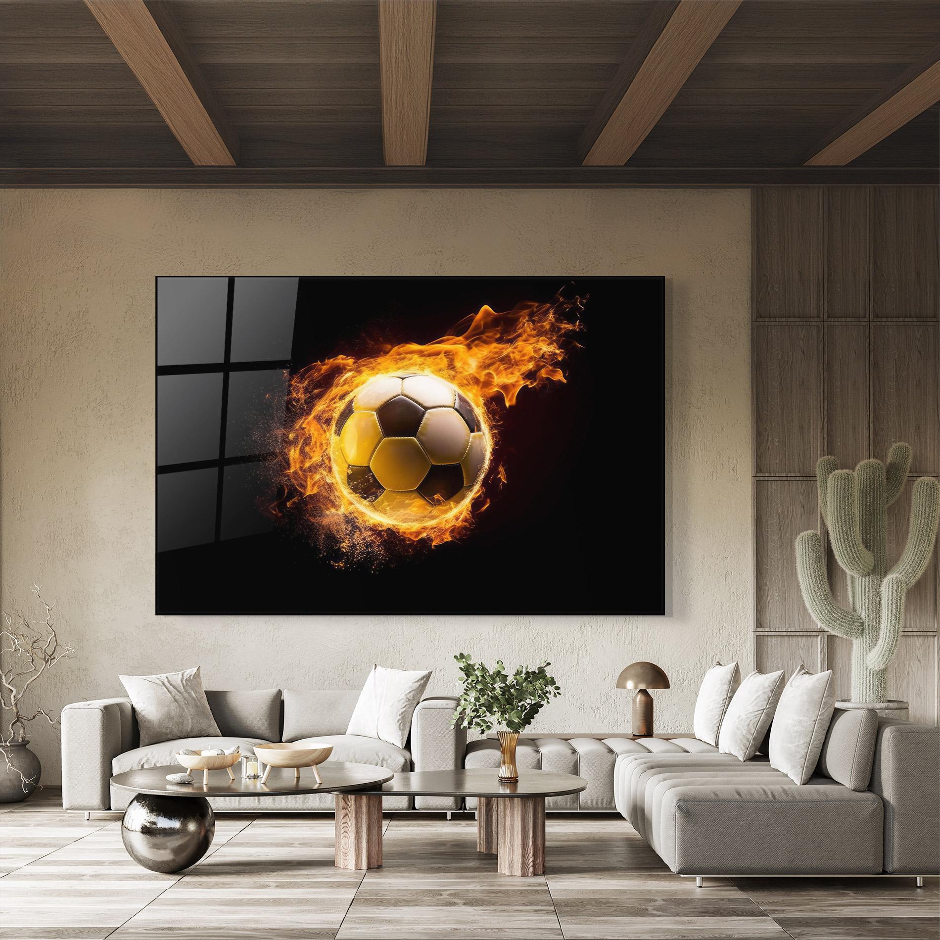 Üvegkép Fire Football mockup 8