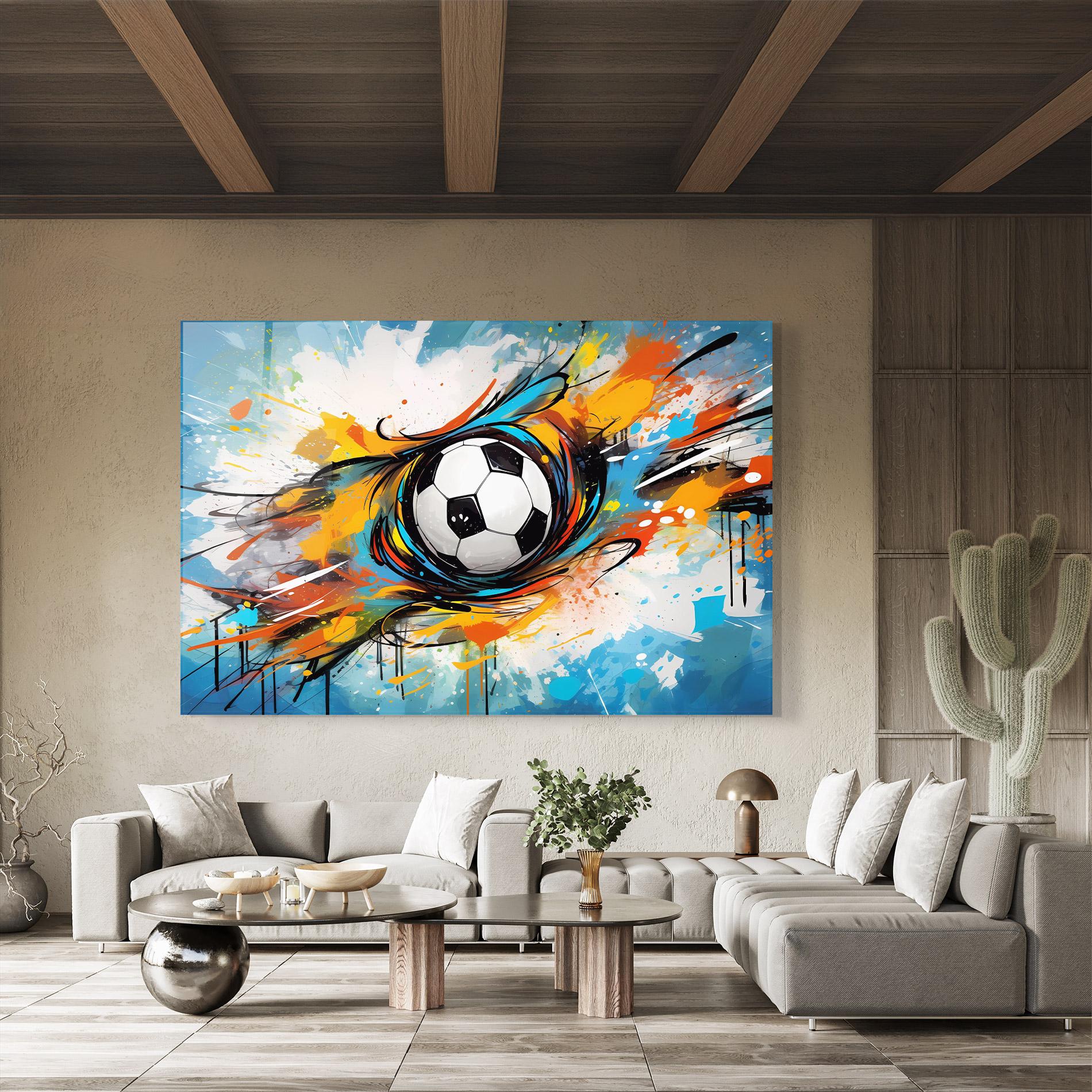 Üvegkép Football Flight Graffiti mockup 8