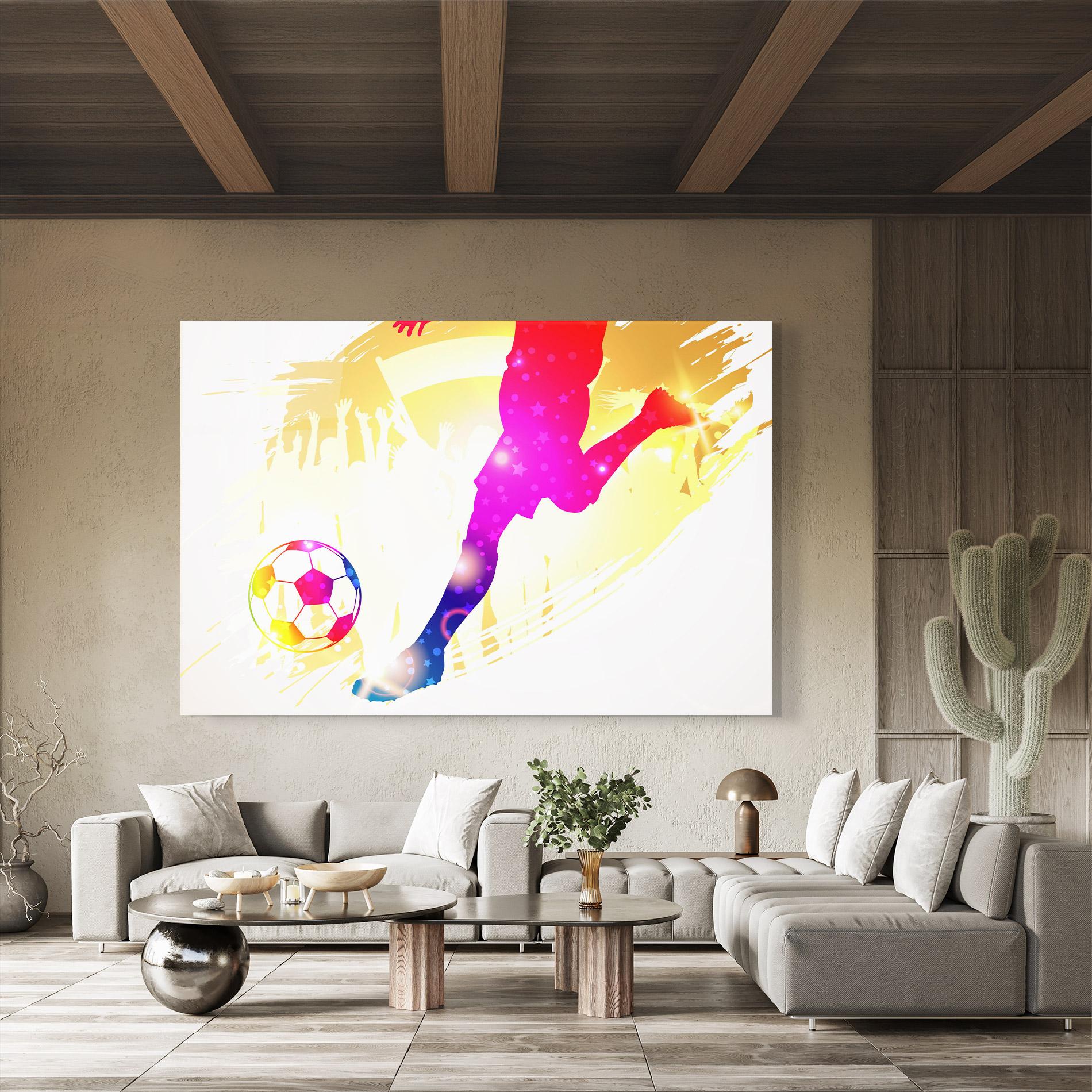 Üvegkép Football Gold Art mockup 8