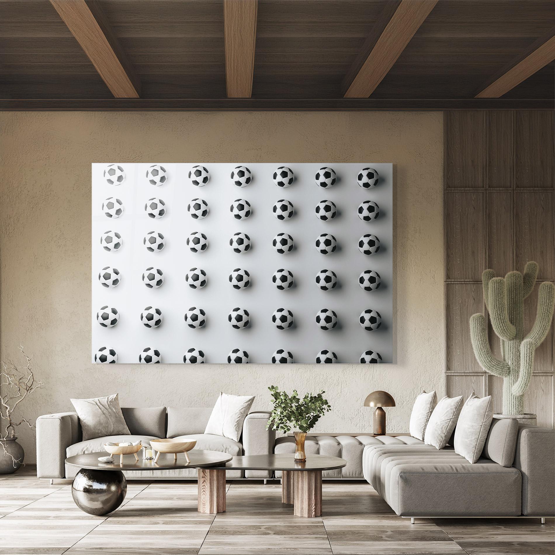 Üvegkép Football Pattern mockup 8