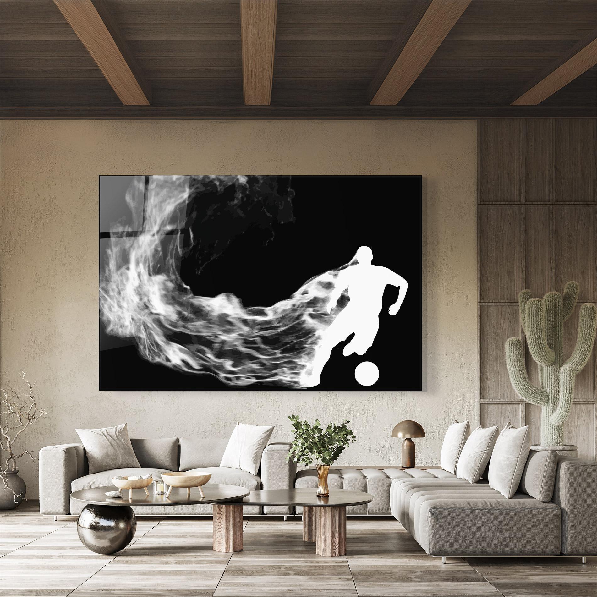 Üvegkép Football White Smoke mockup 8