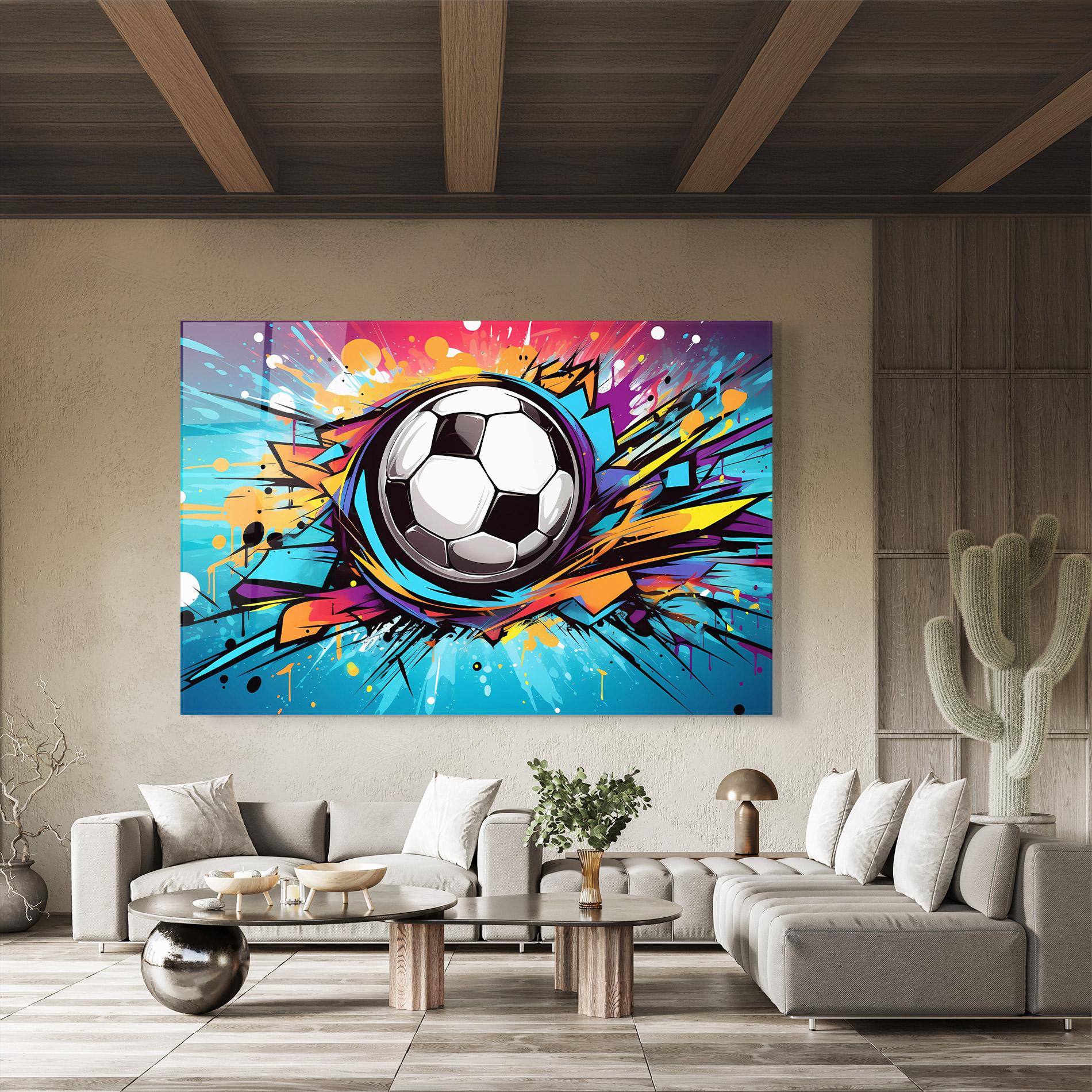Üvegkép Graffiti Football Flight mockup 8