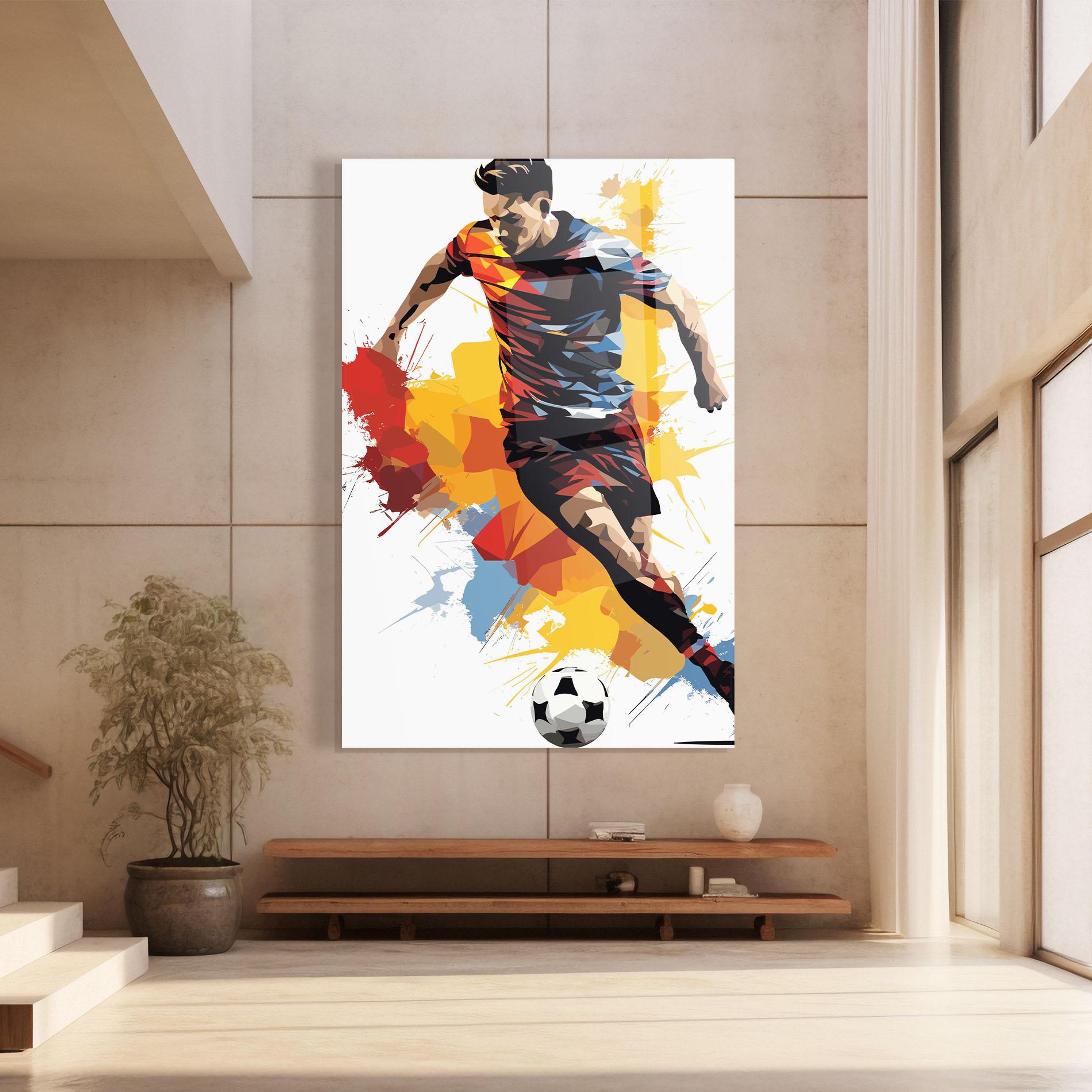 Üvegkép Yellow Paint Football mockup 8