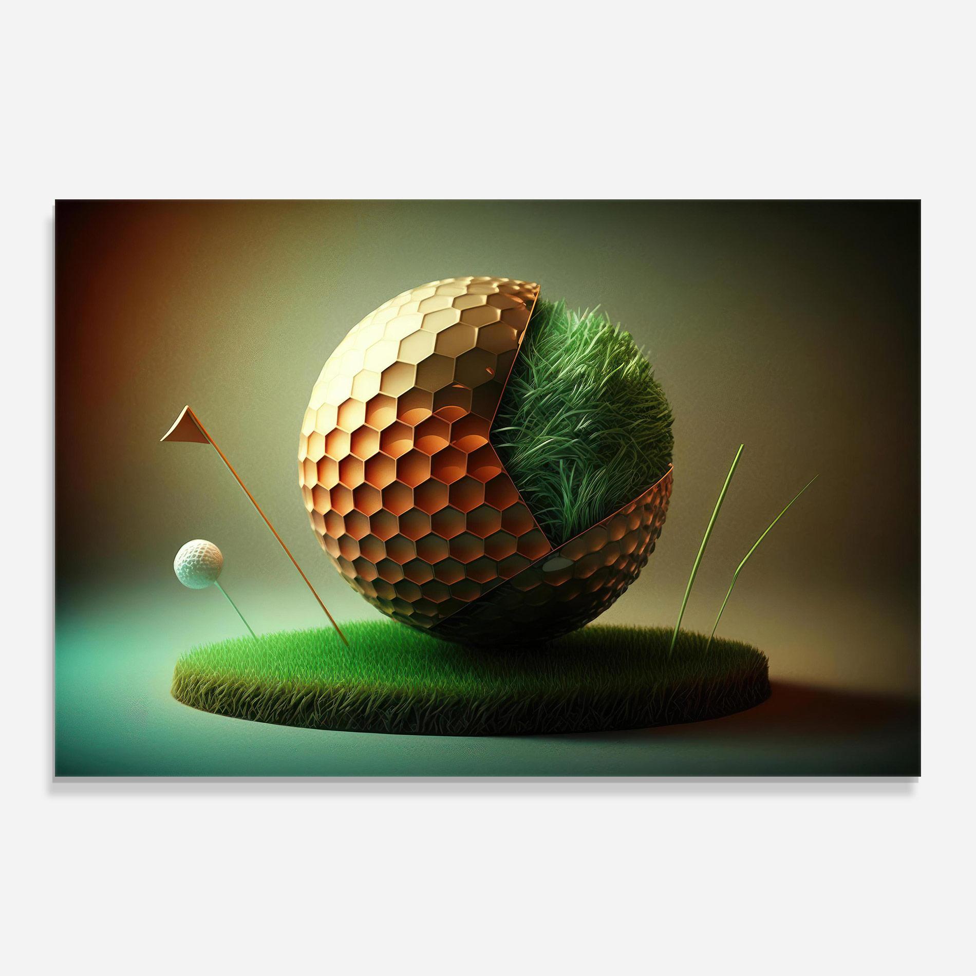 Üvegkép Golf Ball 3d Style mockup 0