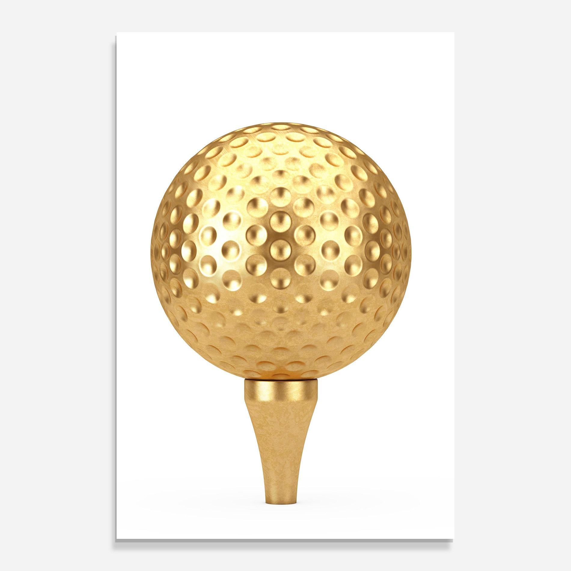 Üvegkép Golden Golf Ball mockup 0