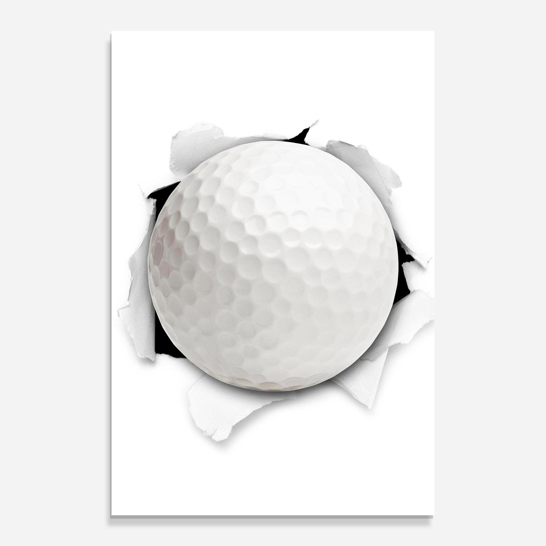 Üvegkép Golf Ball Bursting Hole mockup 0