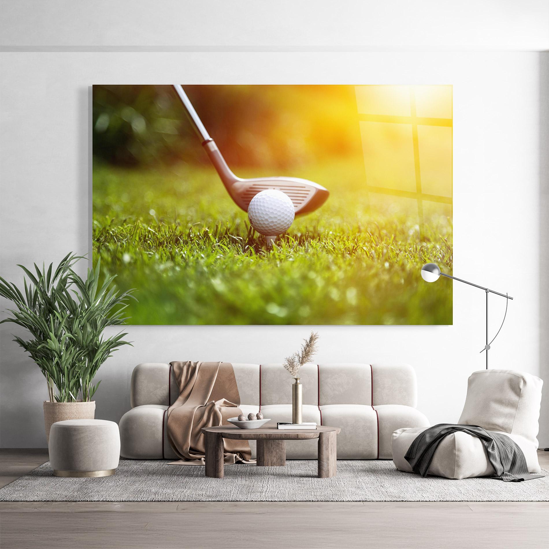Üvegkép Close Up Golf Ball mockup 9