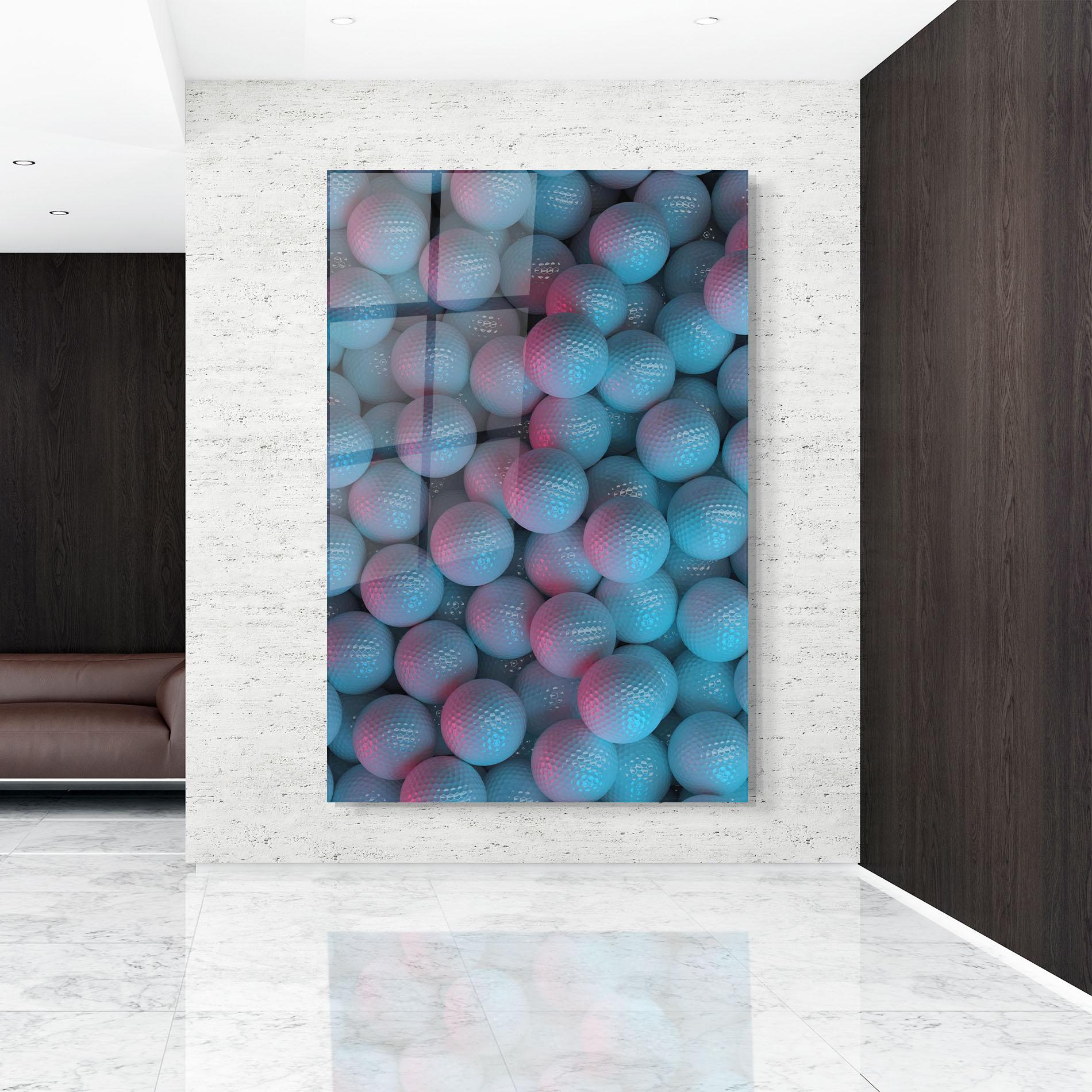 Üvegkép Blue Light Golf Ball mockup 9