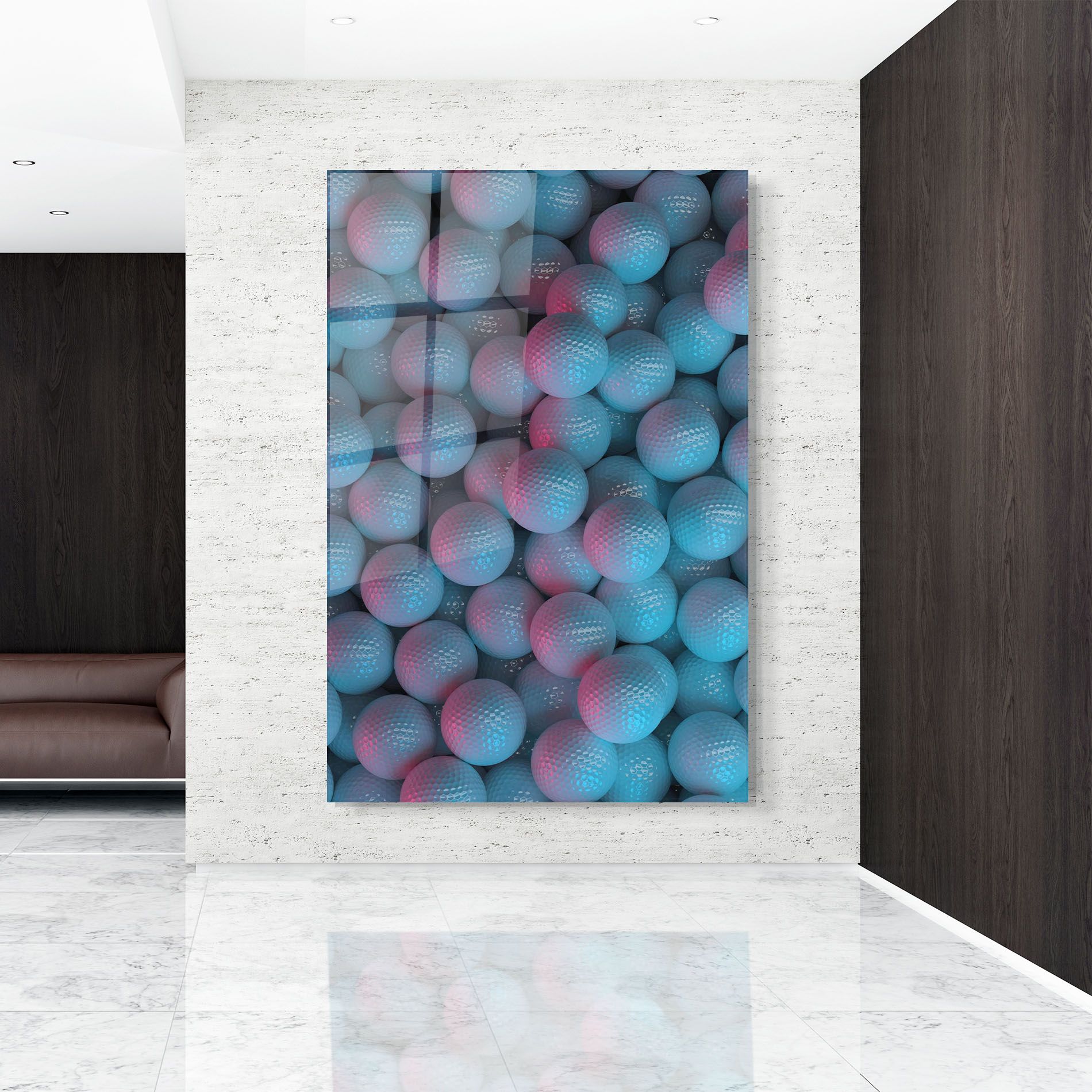 Blue Light Golf Ball mockup 9