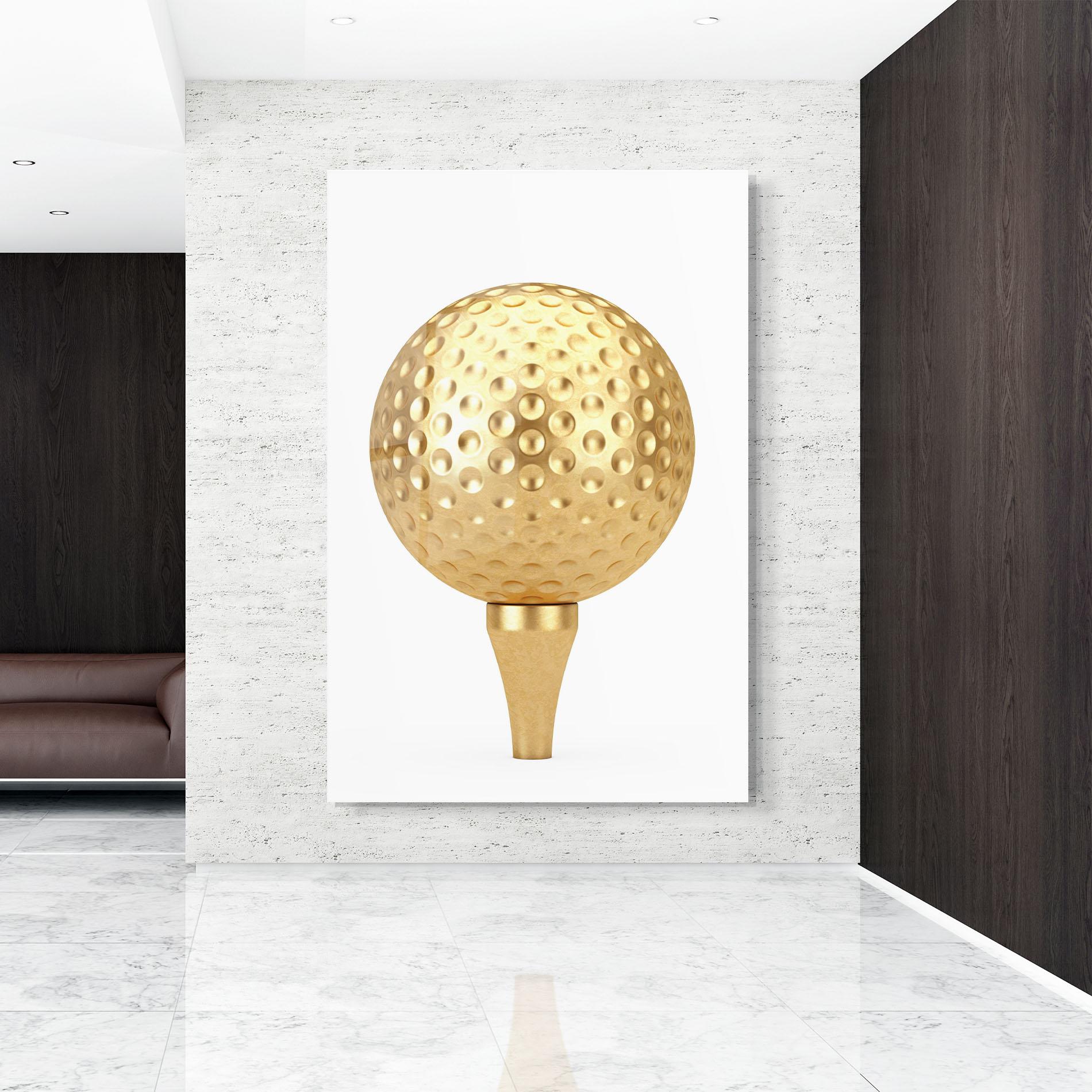 Üvegkép Golden Golf Ball mockup 9