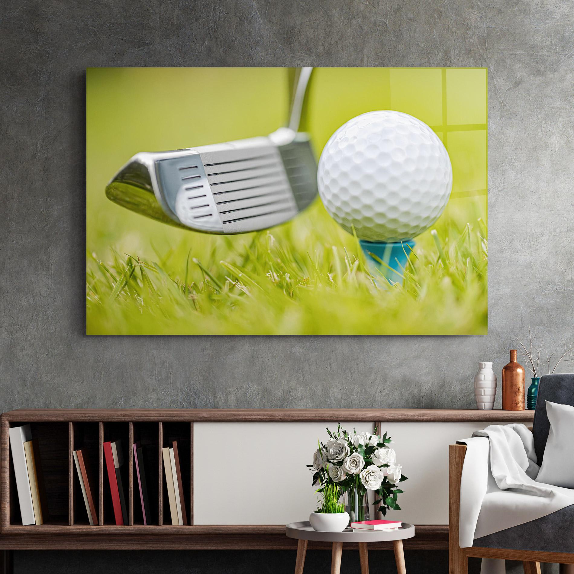 Üvegkép Golf Ball Grass mockup 2