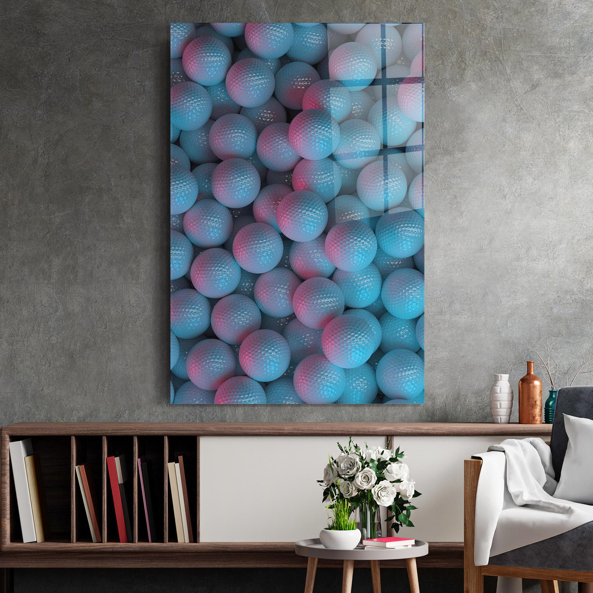 Üvegkép Blue Light Golf Ball mockup 2